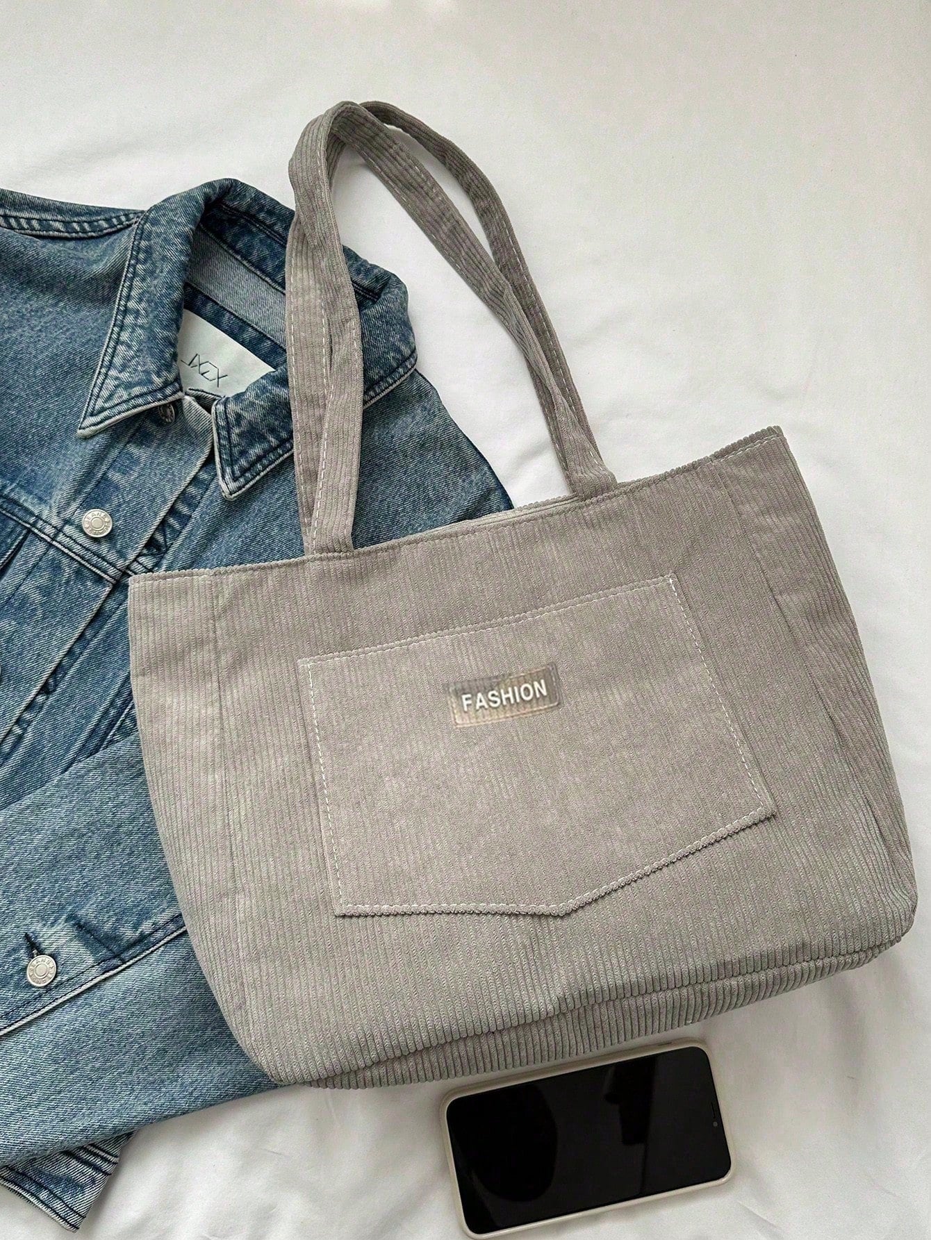 Spacious Corduroy Tote Bag – Perfect for Fall & Winter Adventures! Black / one-size Beige / one-size Grey / one-size Black / one-size-Beige / one-size-Grey / one-size-Blue / one-size-Black-2 / one-size-Beige-3 / one-size-Grey-4 / one-size-Green / one-size-Brown / one-size-Purple / one-size-Blue-5 / one-size-Beige-6 / one-size-Pink / one-size-Pink-7 / one-size-Black-8 / one-size-Grey-9 / one-size-Brown-10 / one-size-Dark Grey / one-size-Grey-11 / one-size-