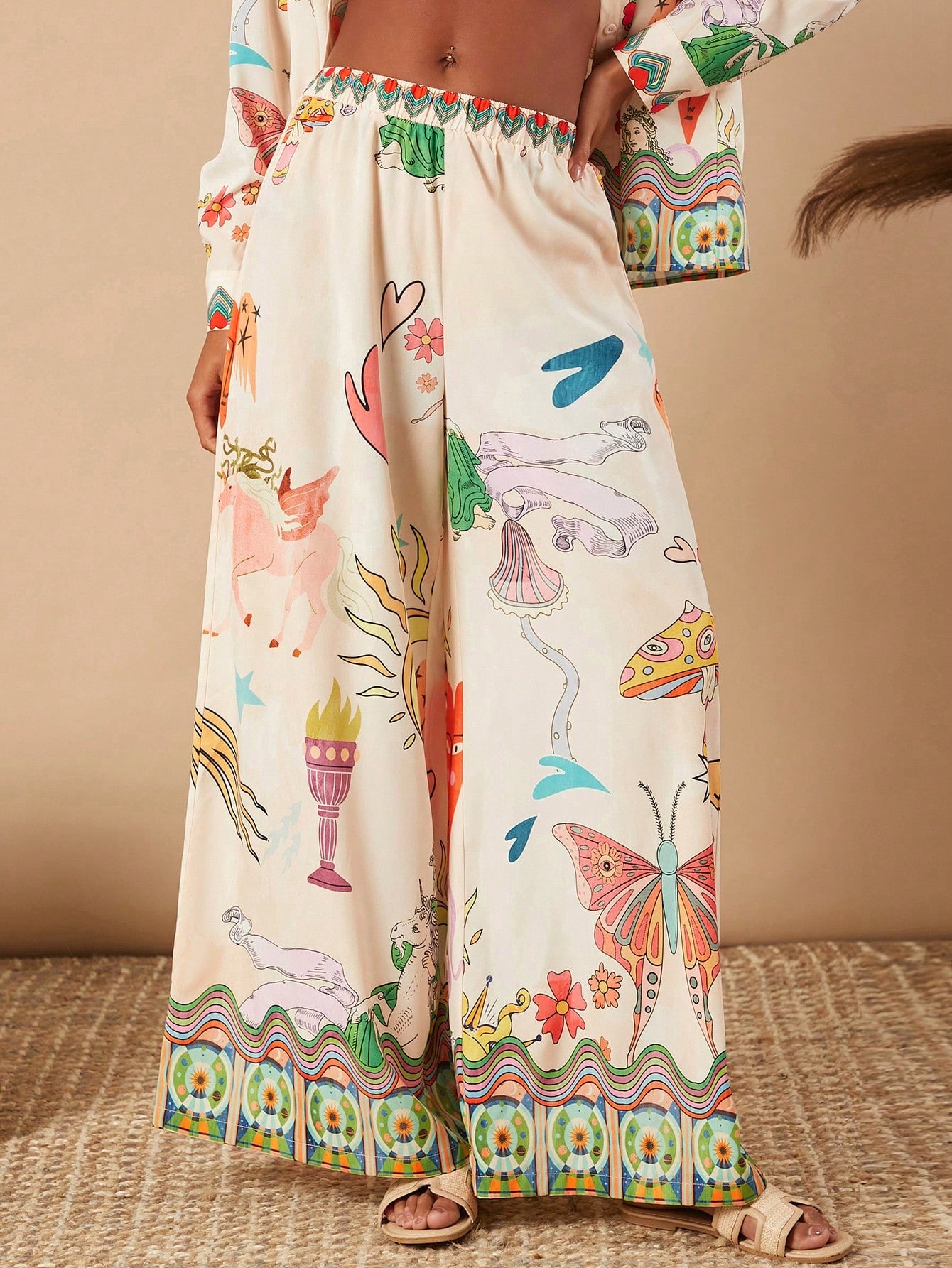 Women's Stylish Loose Wide Leg Printed Vacation Pants for Effortless Summer Chic XS S M XS-S-M-L-XL-