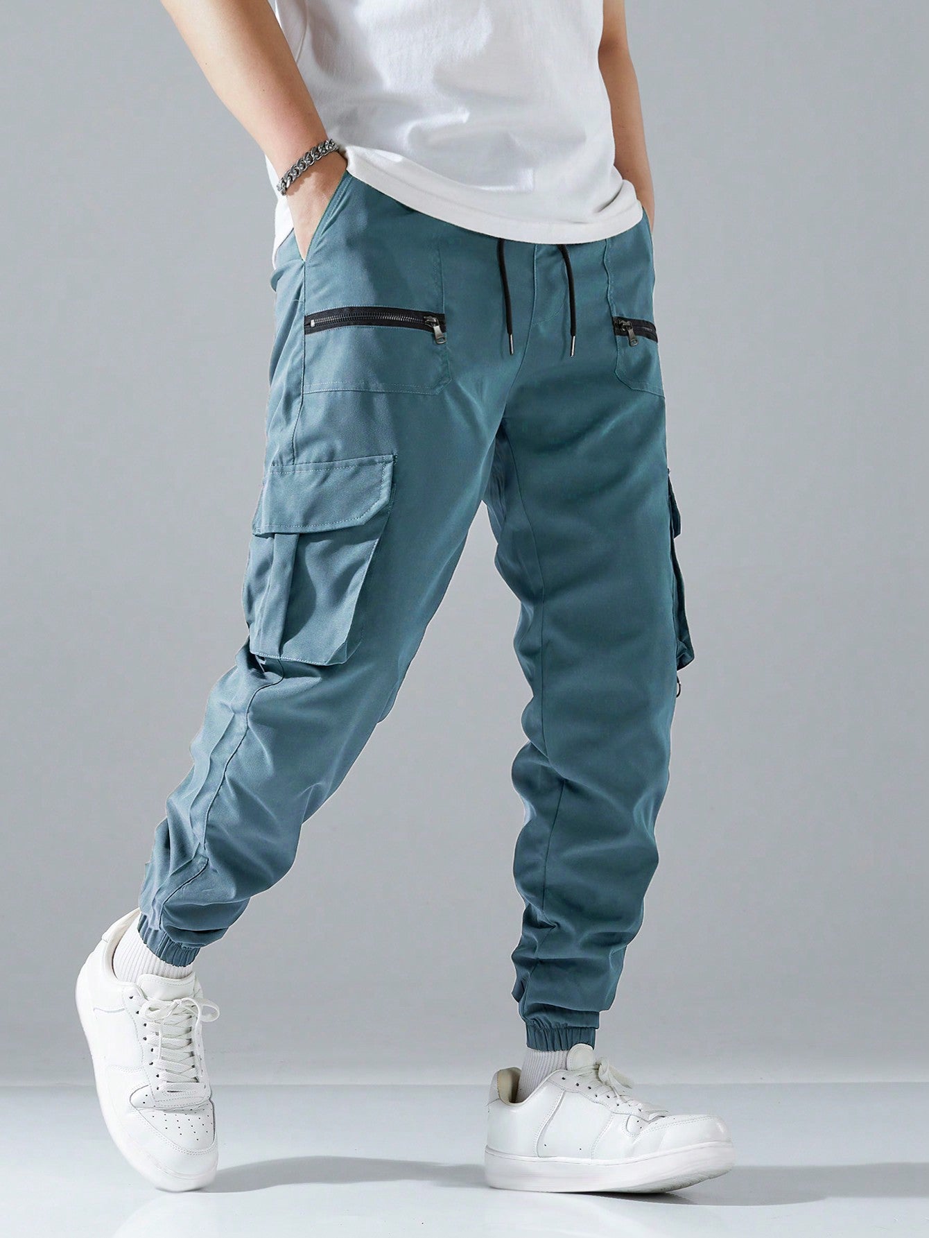 Loose Fit Cargo Pants with Flap Pockets and Drawstring Waist for Ultimate Comfort Black / S Black / M