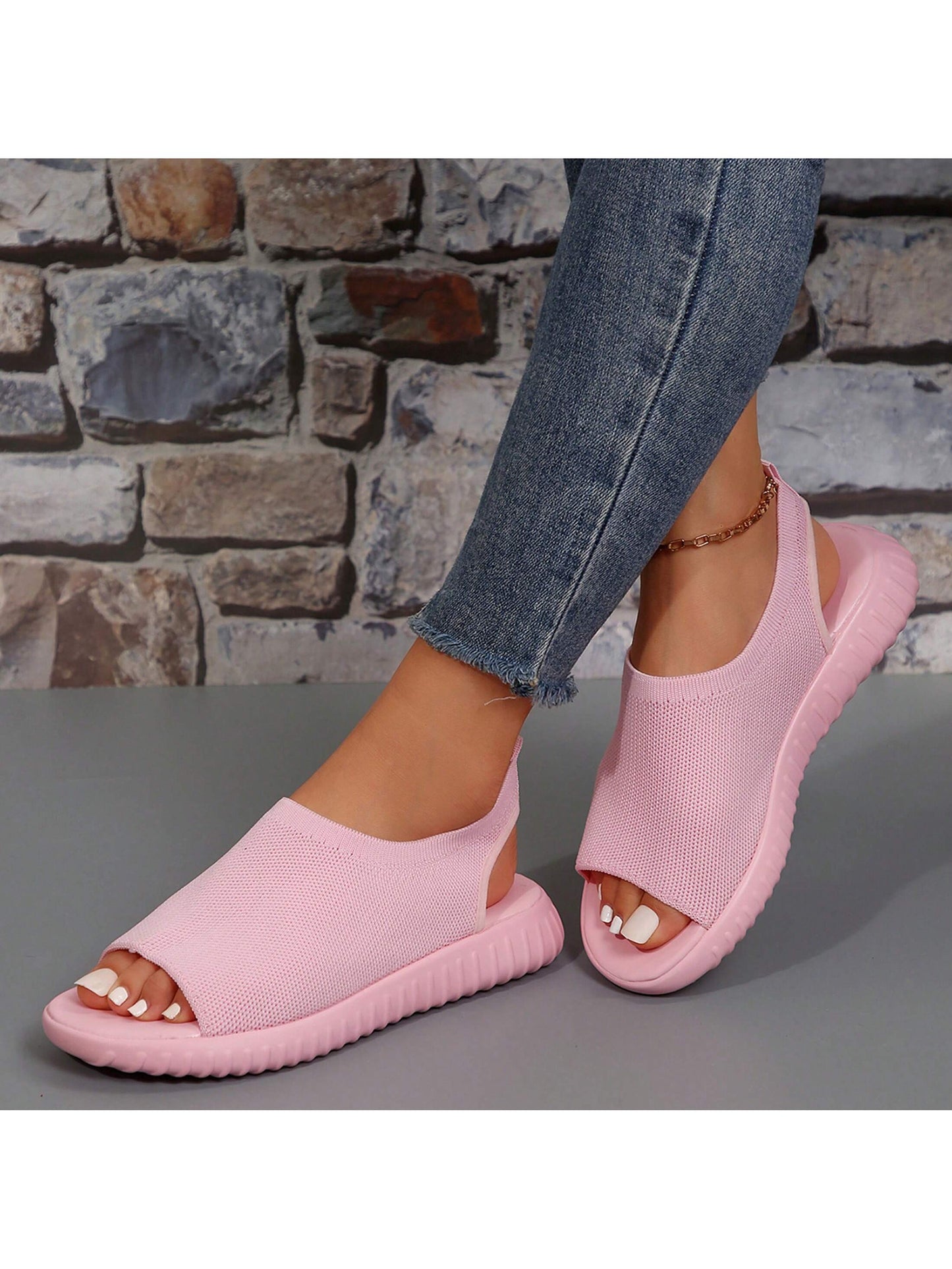 Stylish Women's Summer Beach Sandals - Mesh Design with Non-Slip Flat Heel Blue / US5.5 Blue / US7