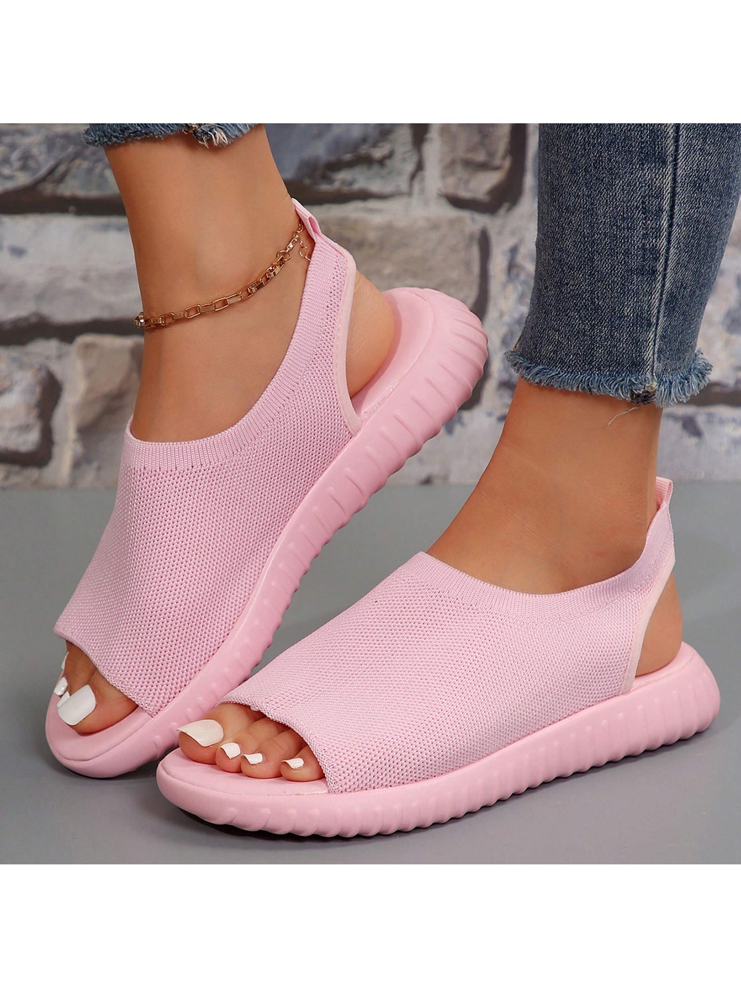 Stylish Women's Summer Beach Sandals - Mesh Design with Non-Slip Flat Heel Blue / US5.5 Blue / US7
