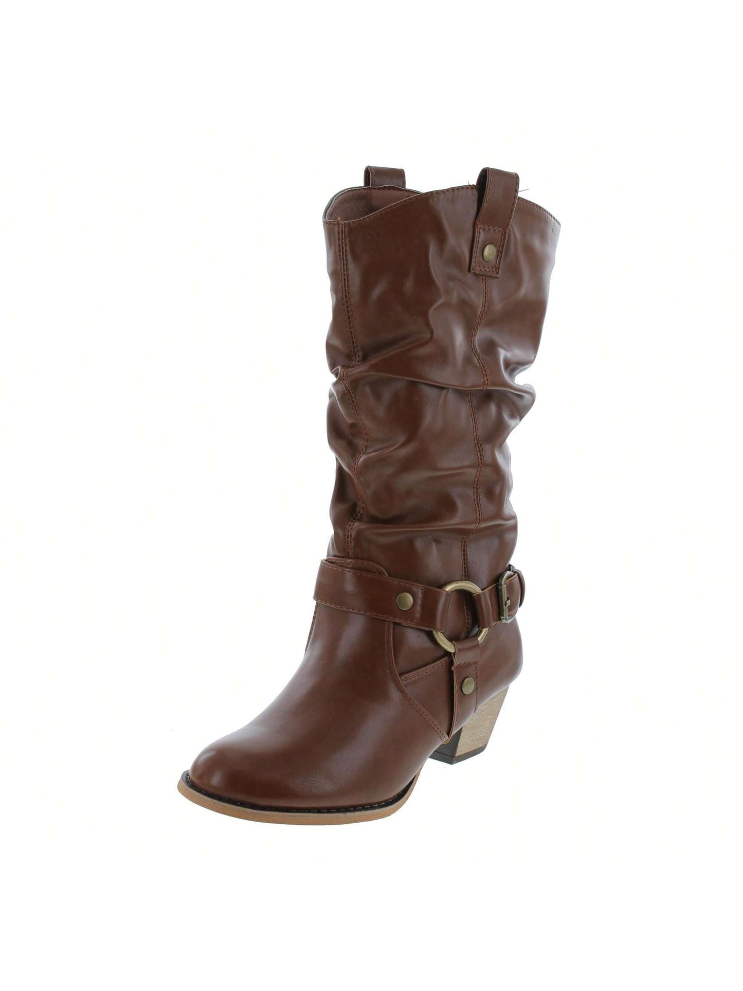 Chic Western Style: Pointed Toe Knee-High Cowboy Boots for Women Black PU / US6 Black PU / US6.5