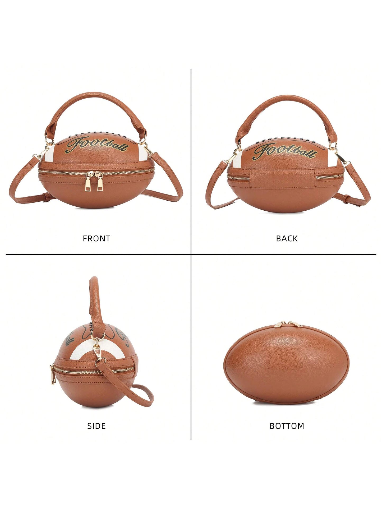 Score Big with Our Football-Shaped Crossbody Handbag: The Ultimate Sports-Themed Purse!