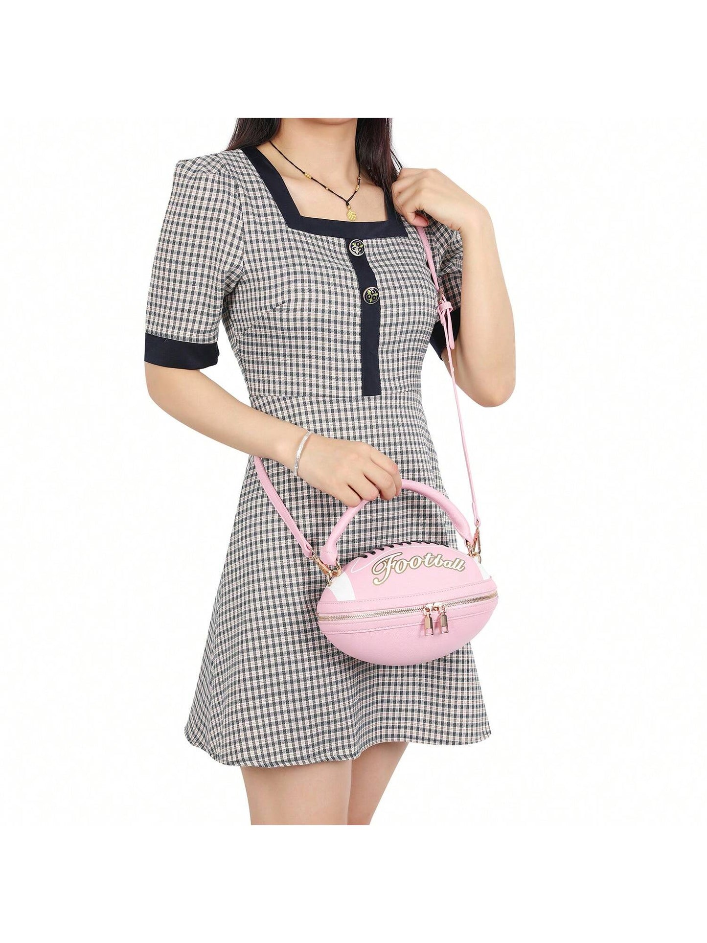 Score Big with Our Football-Shaped Crossbody Handbag: The Ultimate Sports-Themed Purse!