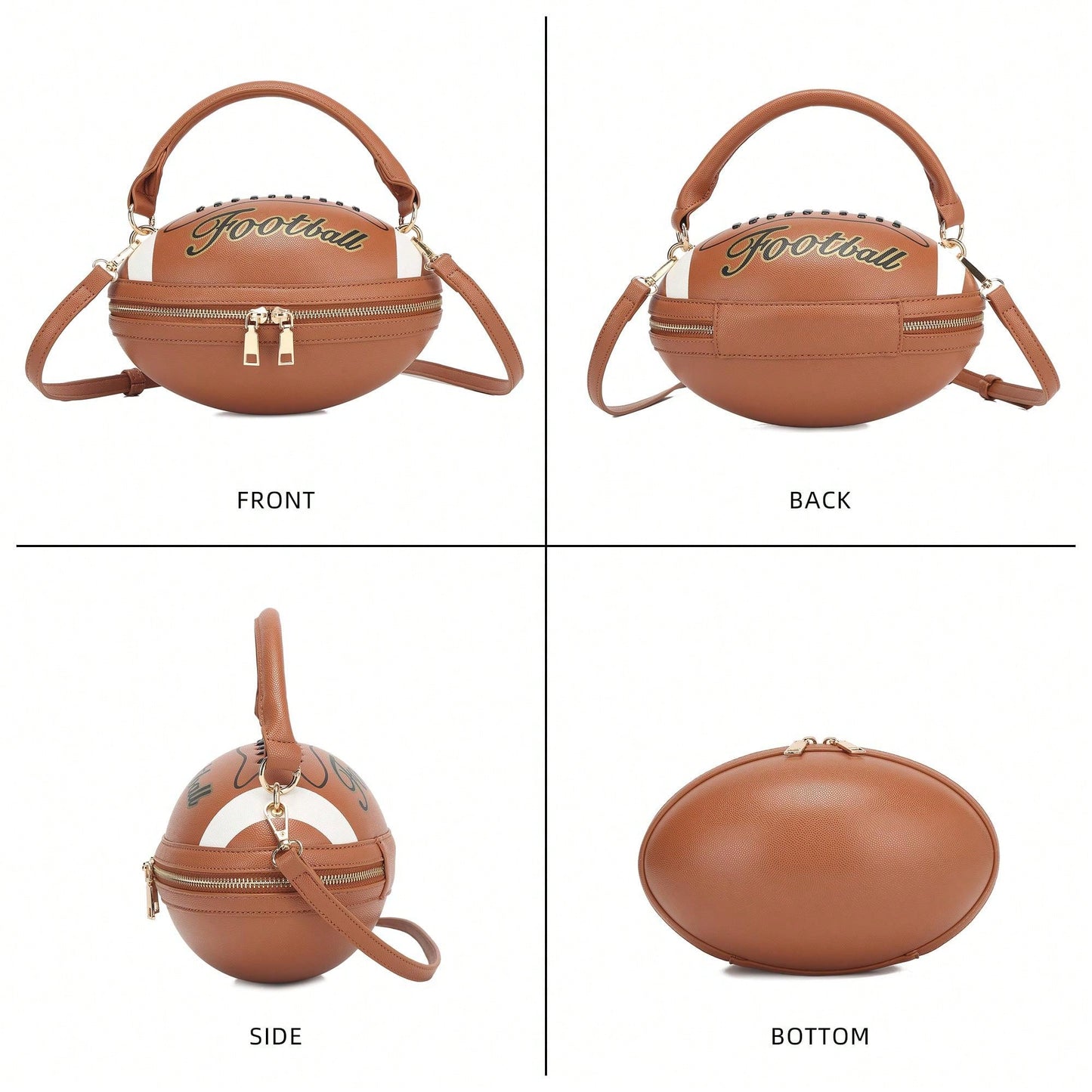 Score Big with Our Football-Shaped Crossbody Handbag: The Ultimate Sports-Themed Purse!