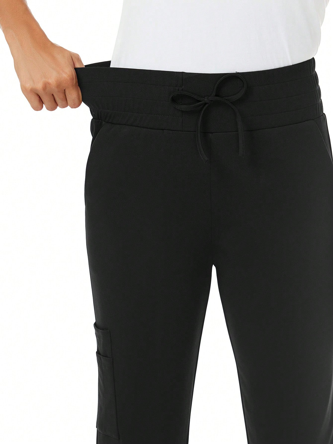 Versatile Solid Color Deep Pocket Scrub Pants for Professionals