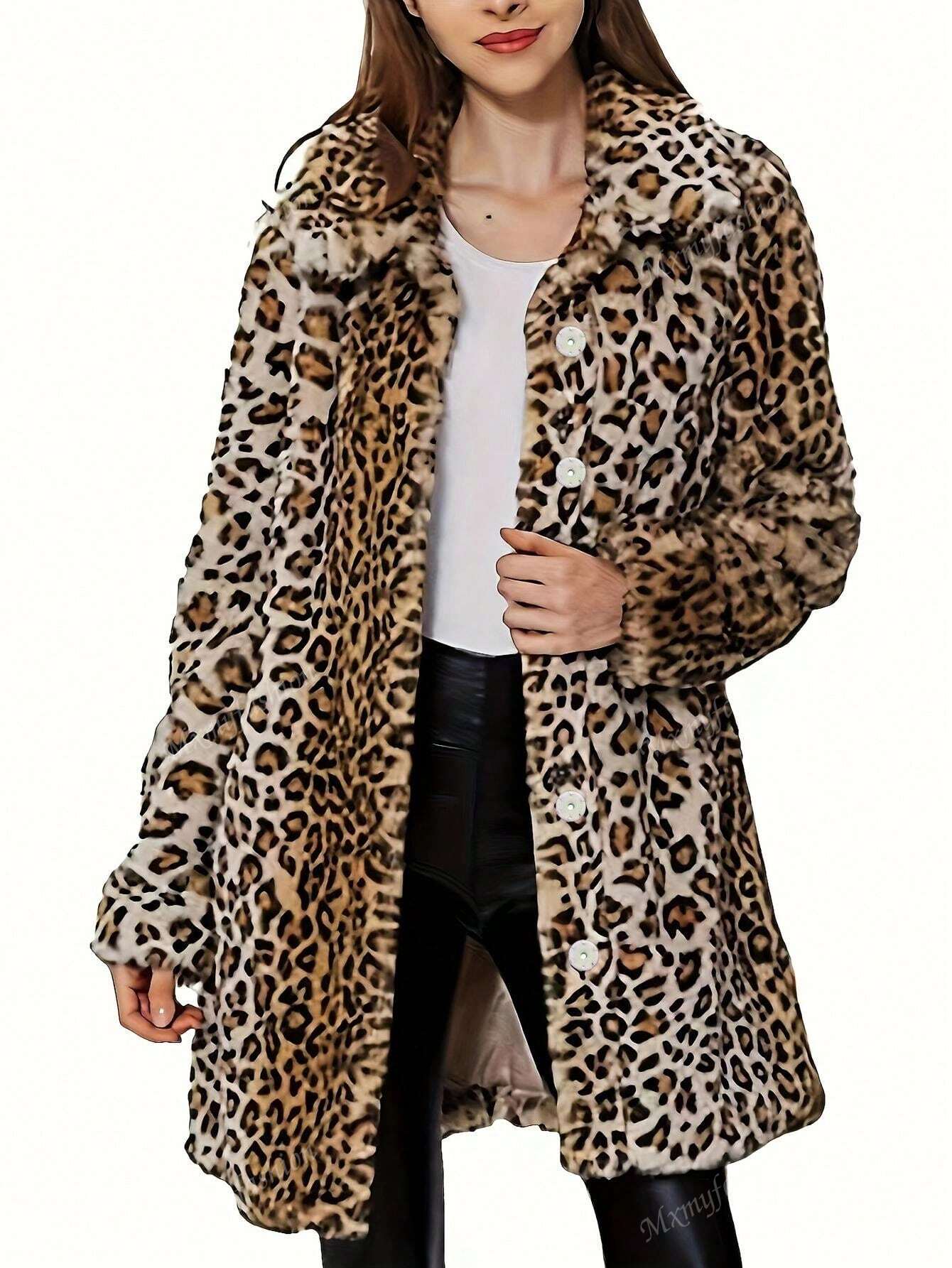 Chic Leopard Print Fuzzy Coat: Ultra-Soft, Stylish Winter Essential