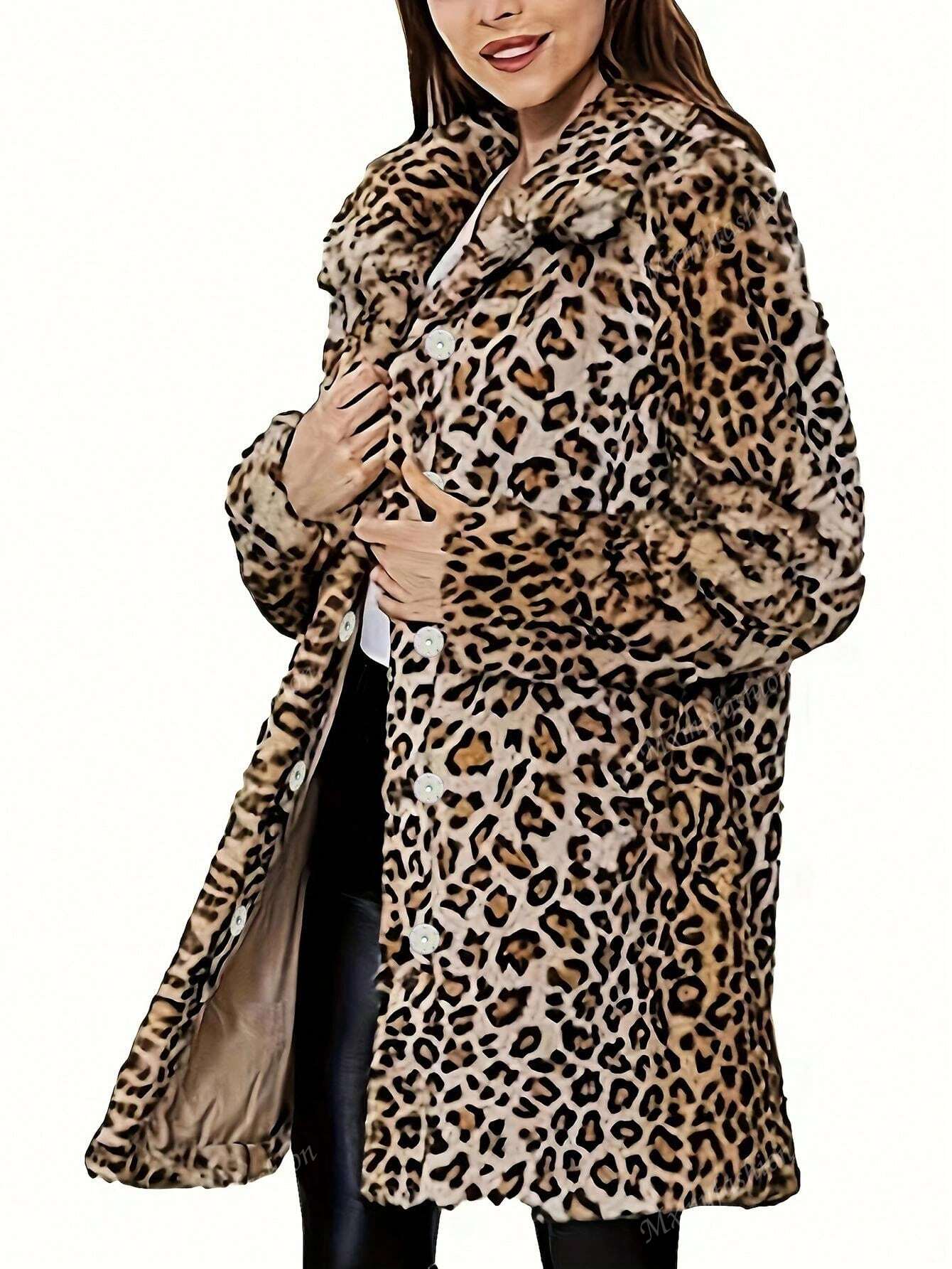 Chic Leopard Print Fuzzy Coat: Ultra-Soft, Stylish Winter Essential
