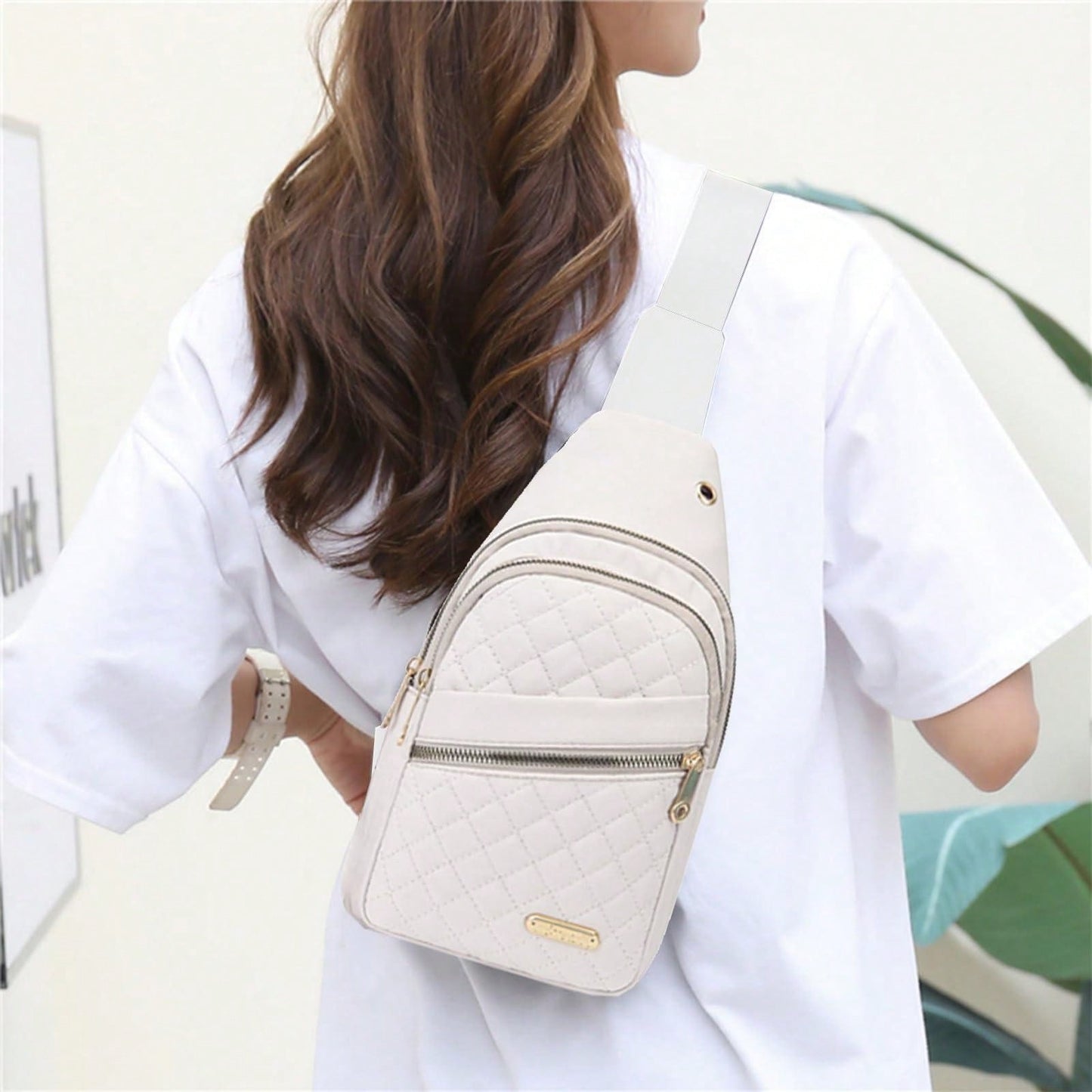 Versatile Minimalist Women's Crossbody Bag - Embroidered Multi-Layer Chest Bag