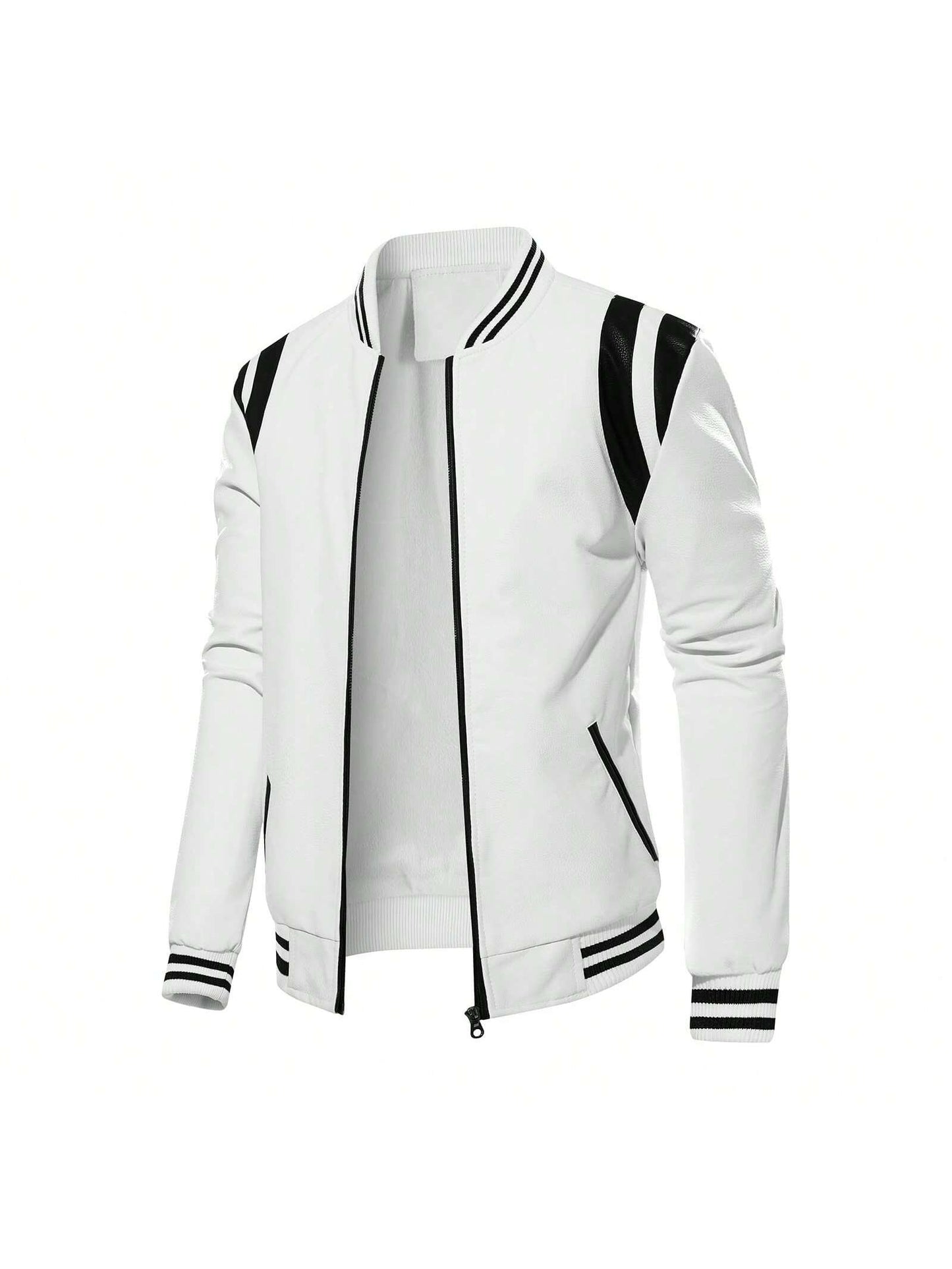 Men's Lightweight Faux Leather Stand Collar Motorcycle Jacket Yellow / S Yellow / M Yellow / L Yellow / S-Yellow / M-Yellow / L-Yellow / XL-Yellow / XXL-Black / S-Black / M-Black / L-Black / XL-Black / XXL-White / S-White / M-White / L-White / XL-White / XXL-