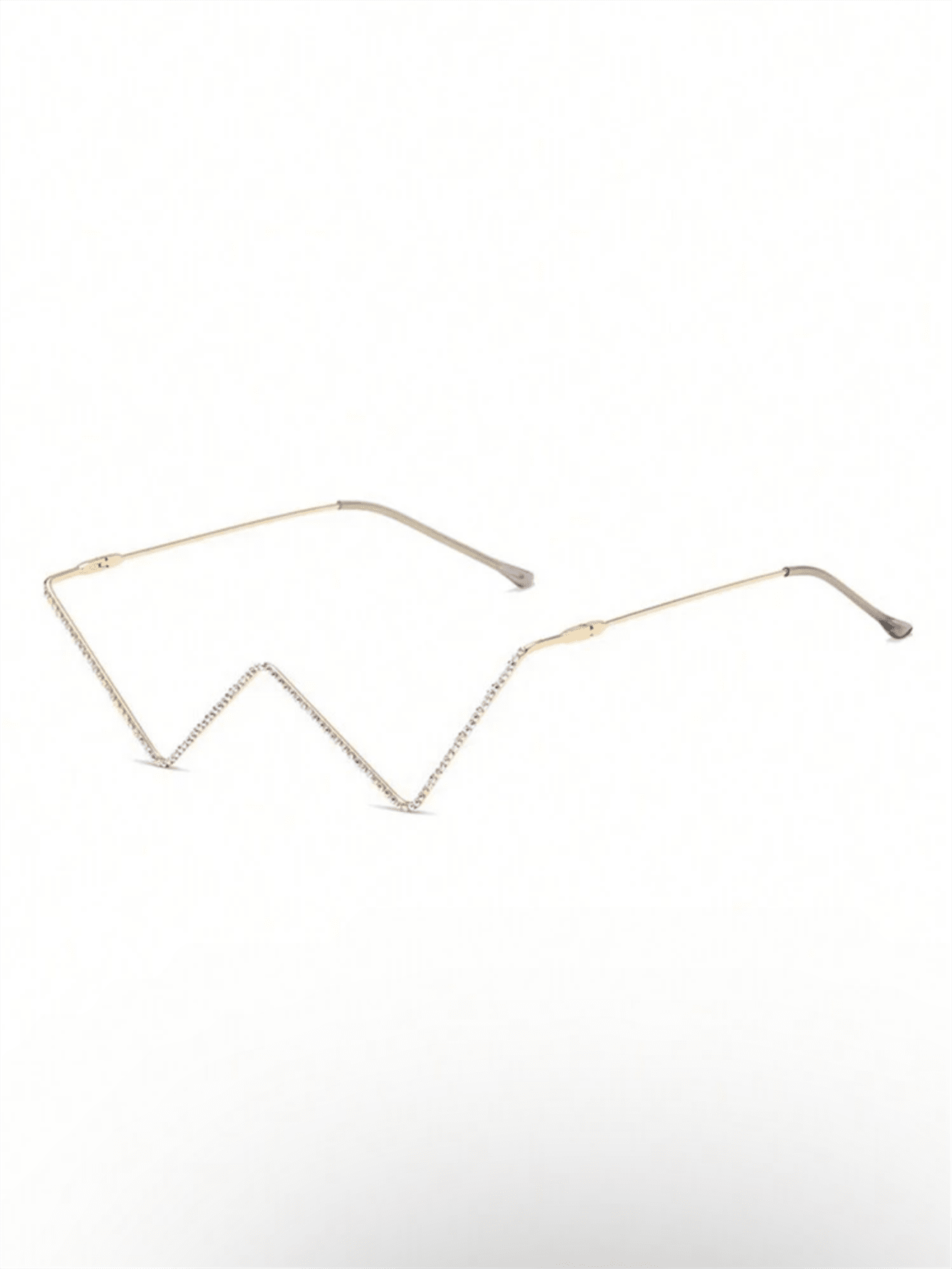 Chic Rhinestone-Embellished W-Shaped Eyeglass Frame