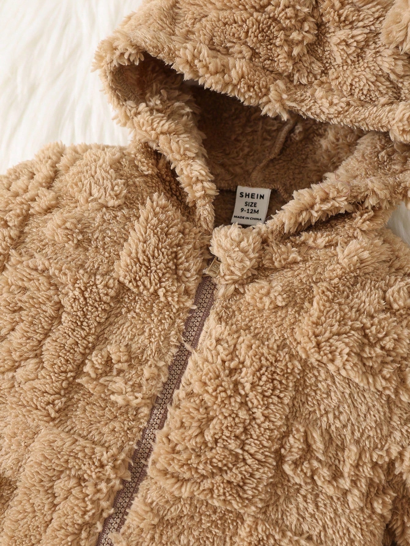 Cuddly Cartoon Print Fleece Hooded Romper for Newborns - Perfect for Autumn & Winter Adventures! White / 0-1M White / 1-3M
