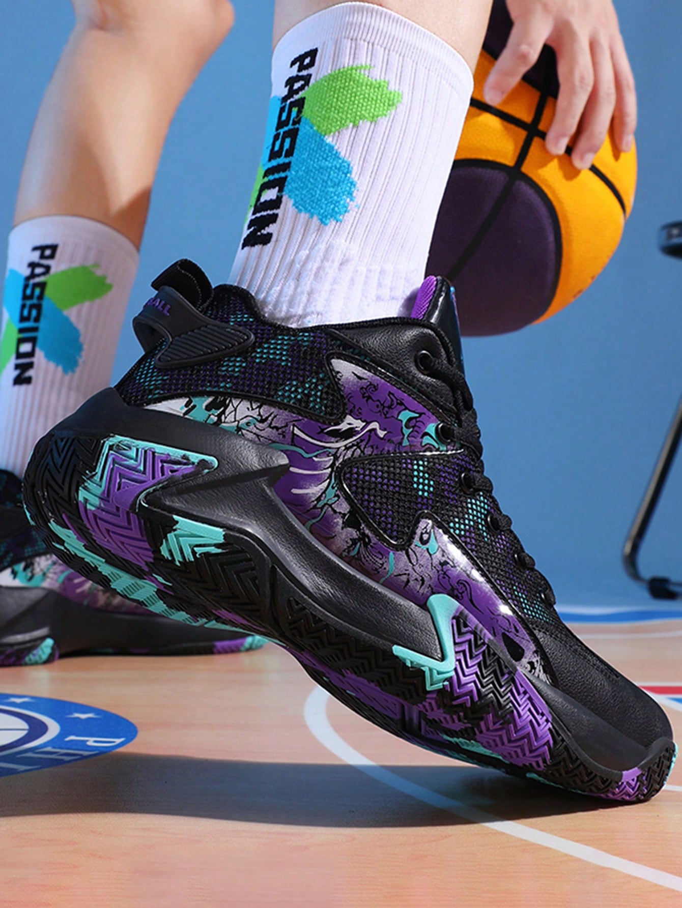 Men's Breathable Basketball Shoes: Comfortable Rubber Sole for Ultimate Performance Multicolor / EUR36 Multicolor / EUR37