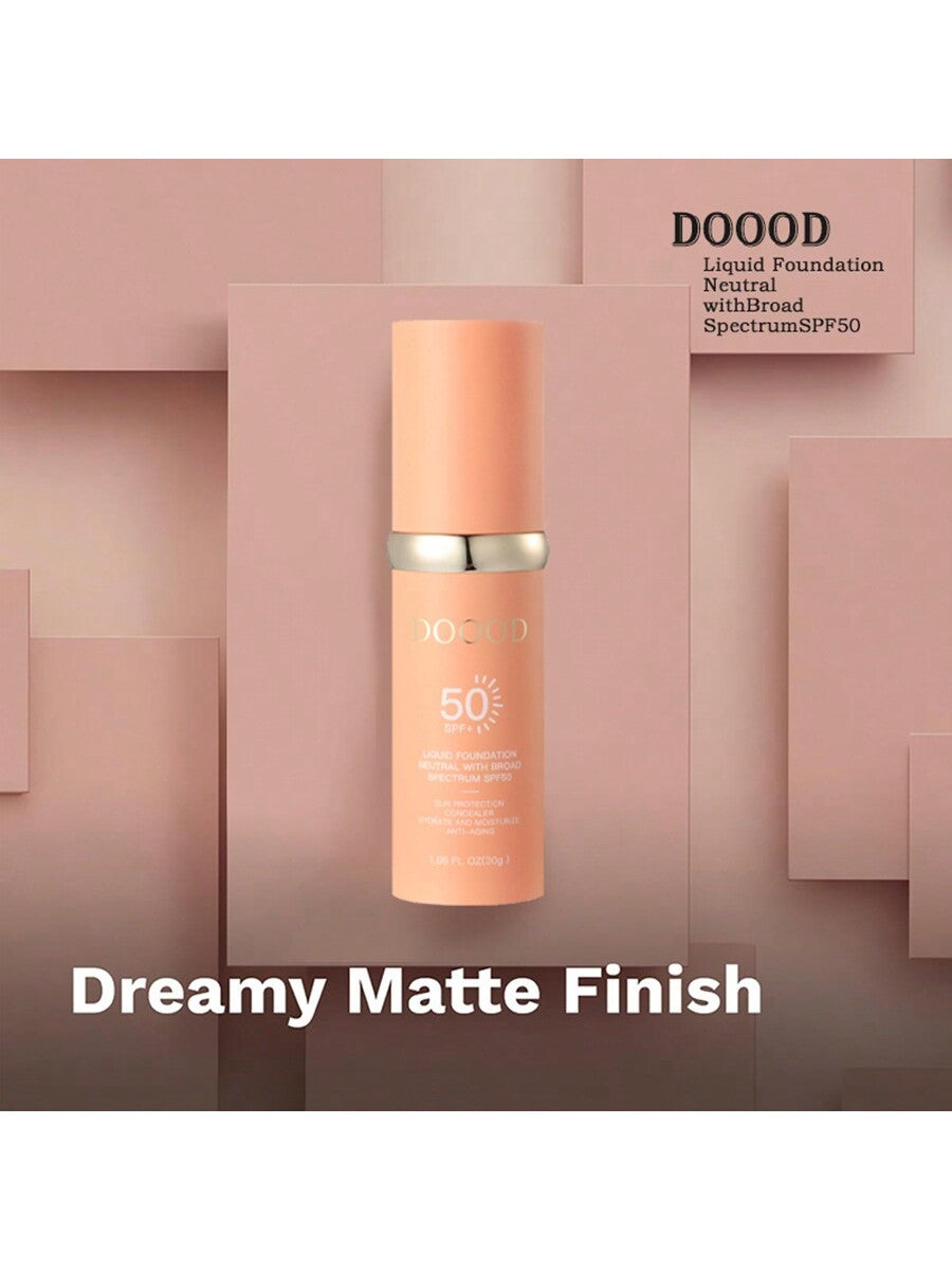 DOOOD 4-in-1 Liquid Foundation SPF 50: Hydrating Sun Protection & Flawless Skin Enhancer