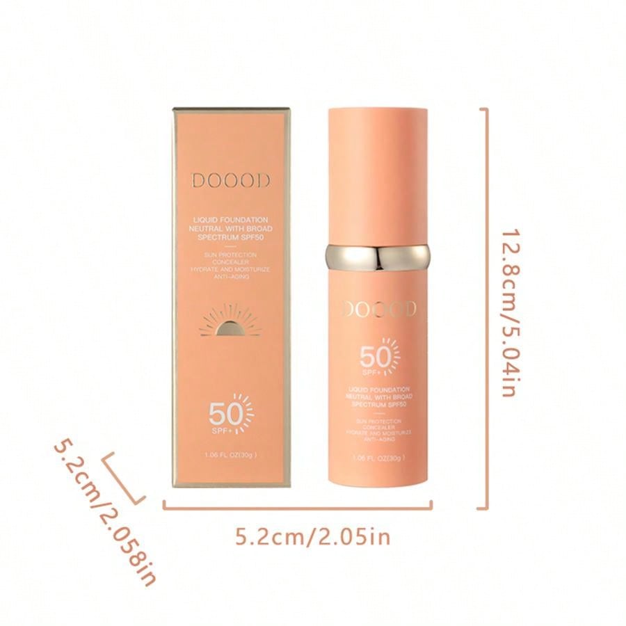 DOOOD 4-in-1 Liquid Foundation SPF 50: Hydrating Sun Protection & Flawless Skin Enhancer