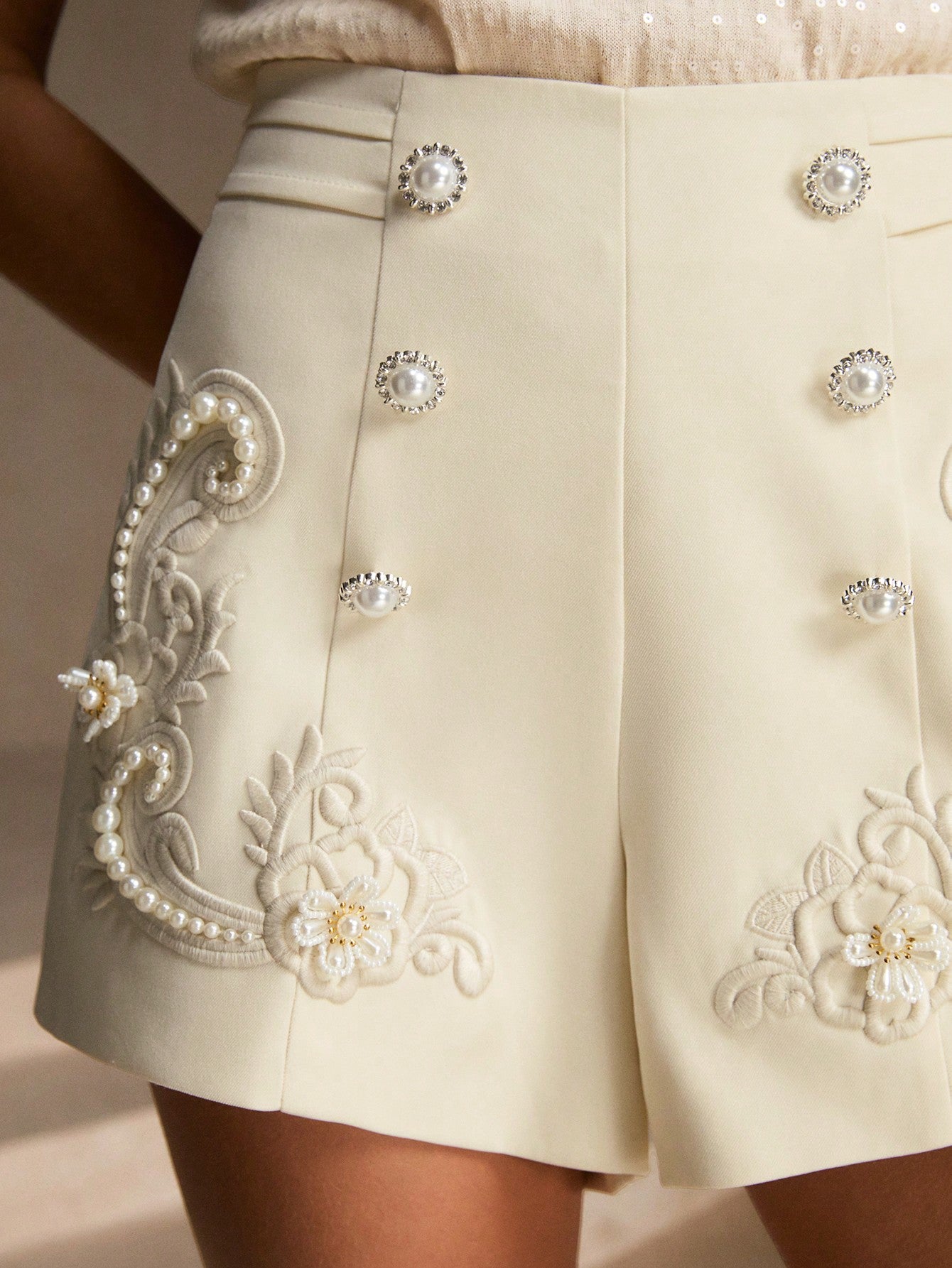 Chic Urban A-Line Shorts with Pearled Embroidery for Effortless Commuting Style Burgundy / S Burgundy / M Burgundy / L Burgundy / S-Burgundy / M-Burgundy / L-Burgundy / XL-Chocolate Brown / S-Chocolate Brown / M-Chocolate Brown / L-Chocolate Brown / XL-Apricot / S-Apricot / M-Apricot / L-Apricot / XL-