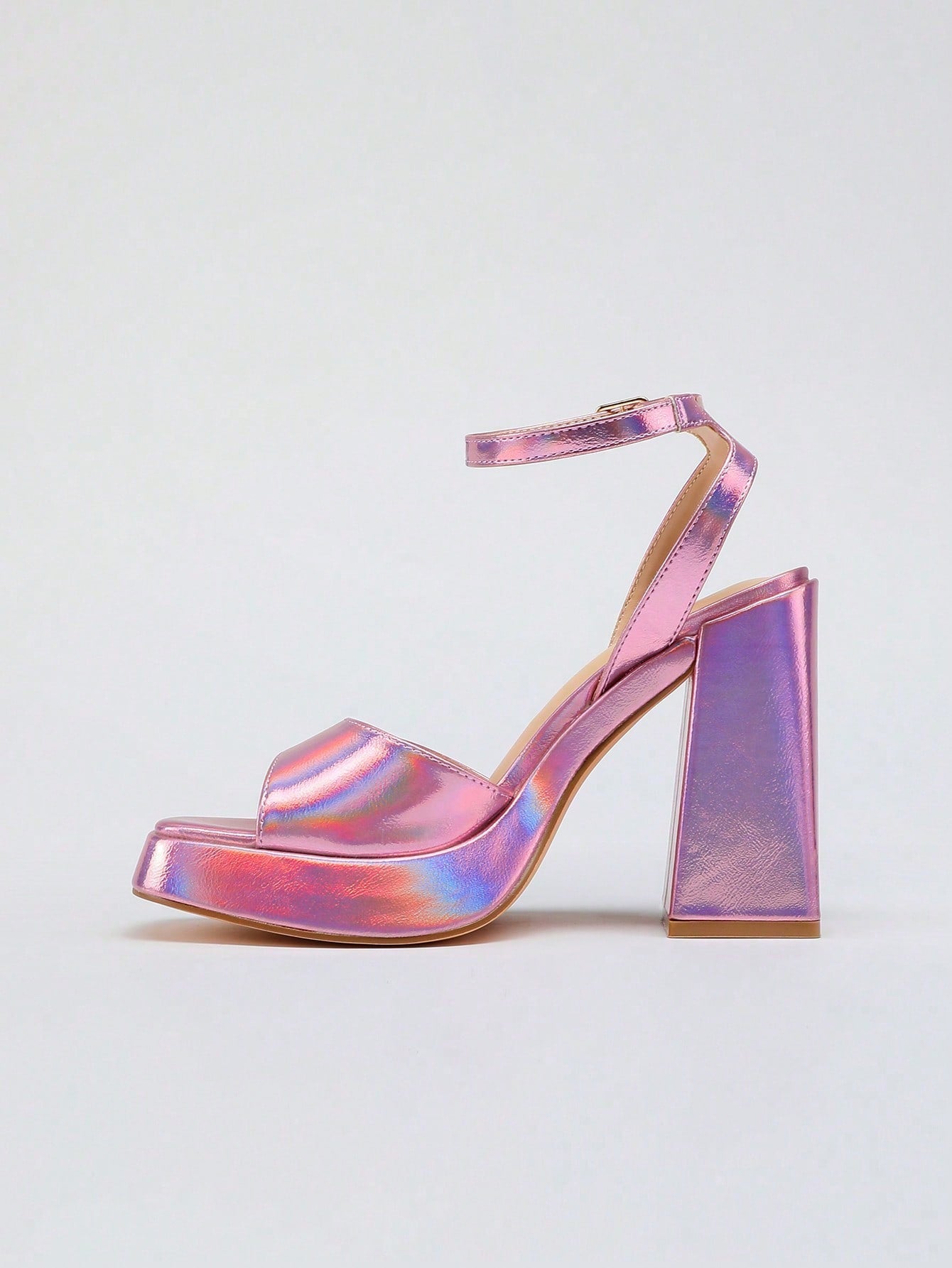 Elegant High Heel Ankle Strap Platform Sandals for Weddings and Parties Pink