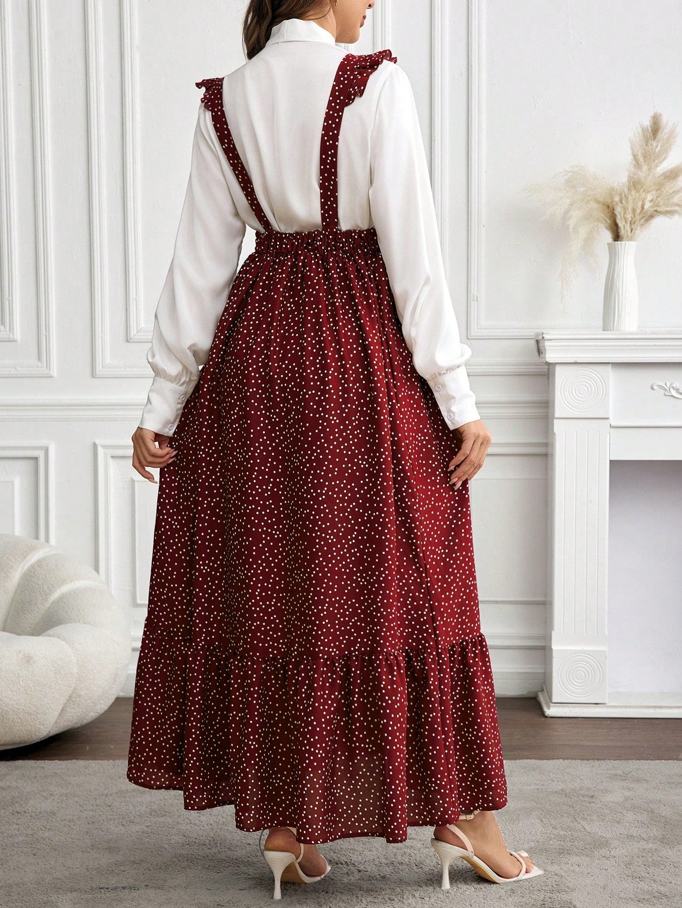 Floral Elegance: Adjustable Lace-Trim Maternity Dress Dusty Pink / S Dusty Pink / M