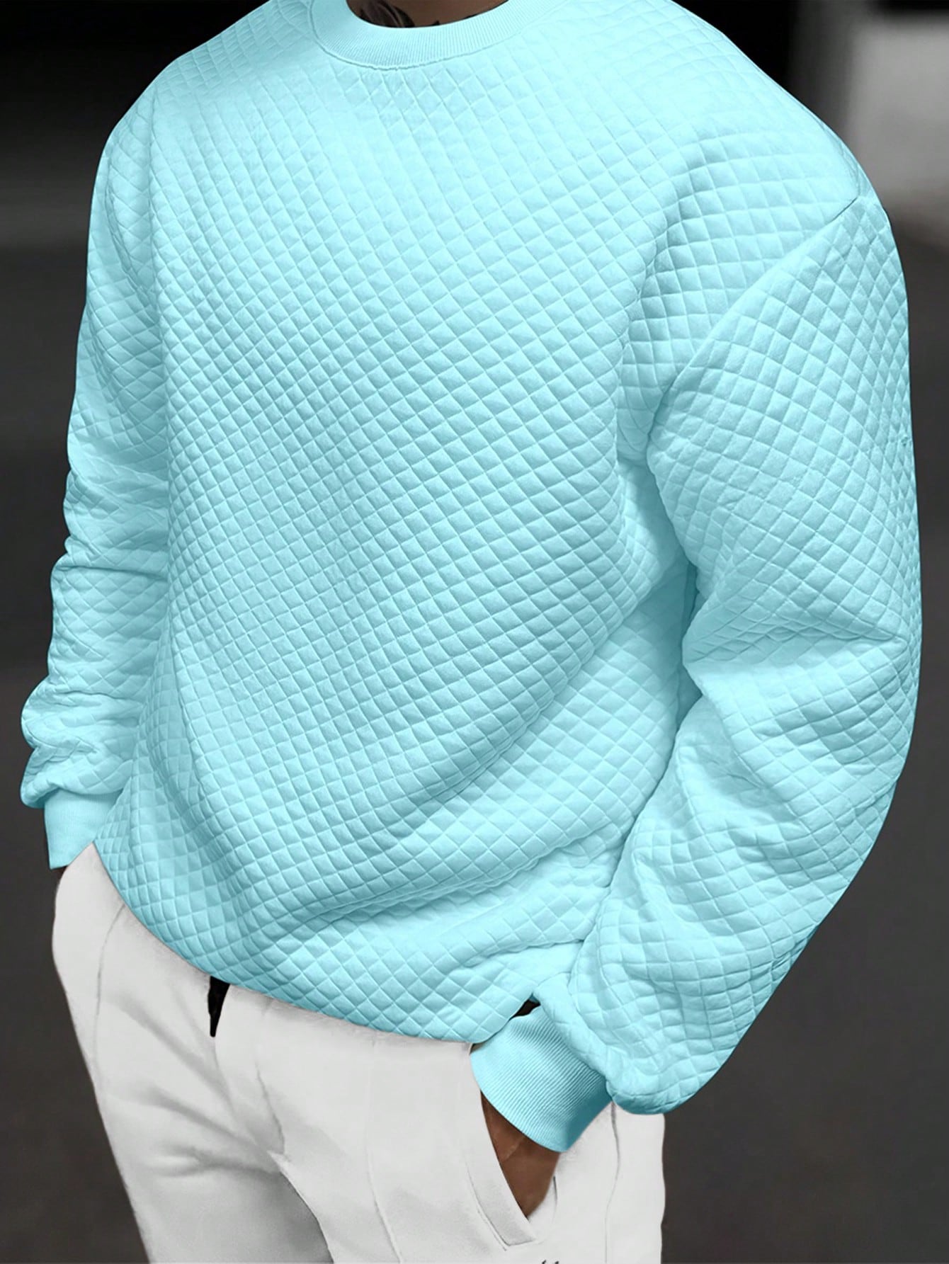 Solid Color Crew Neck Sweatshirt - Casual Loose Fit for Autumn & Winter Black / S Black / M