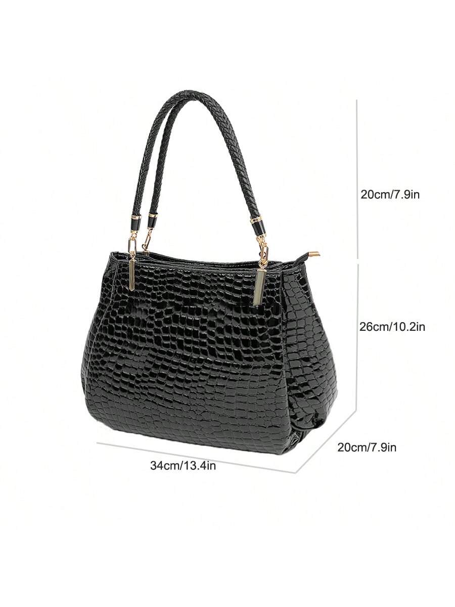 Vibrant Print Large Capacity Tote - Stylish Shoulder Bag for Daily Commute & Shopping