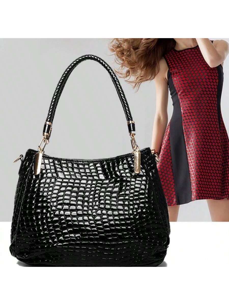 Vibrant Print Large Capacity Tote - Stylish Shoulder Bag for Daily Commute & Shopping
