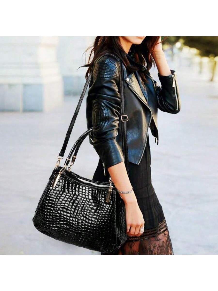 Vibrant Print Large Capacity Tote - Stylish Shoulder Bag for Daily Commute & Shopping
