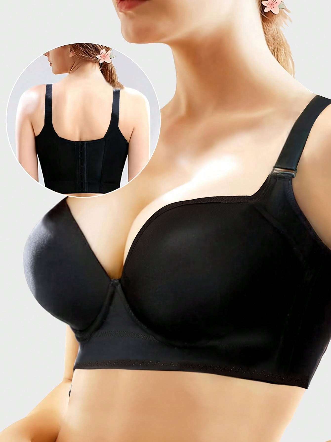 Luxurious Comfort: Women's Seamless Deep V Push-Up Bra with Adjustable Support Apricot / S Apricot / M Apricot / L Apricot / S-Apricot / M-Apricot / L-Apricot / XL-Apricot / XXL-Black / S-Black / M-Black / L-Black / XL-Black / XXL-