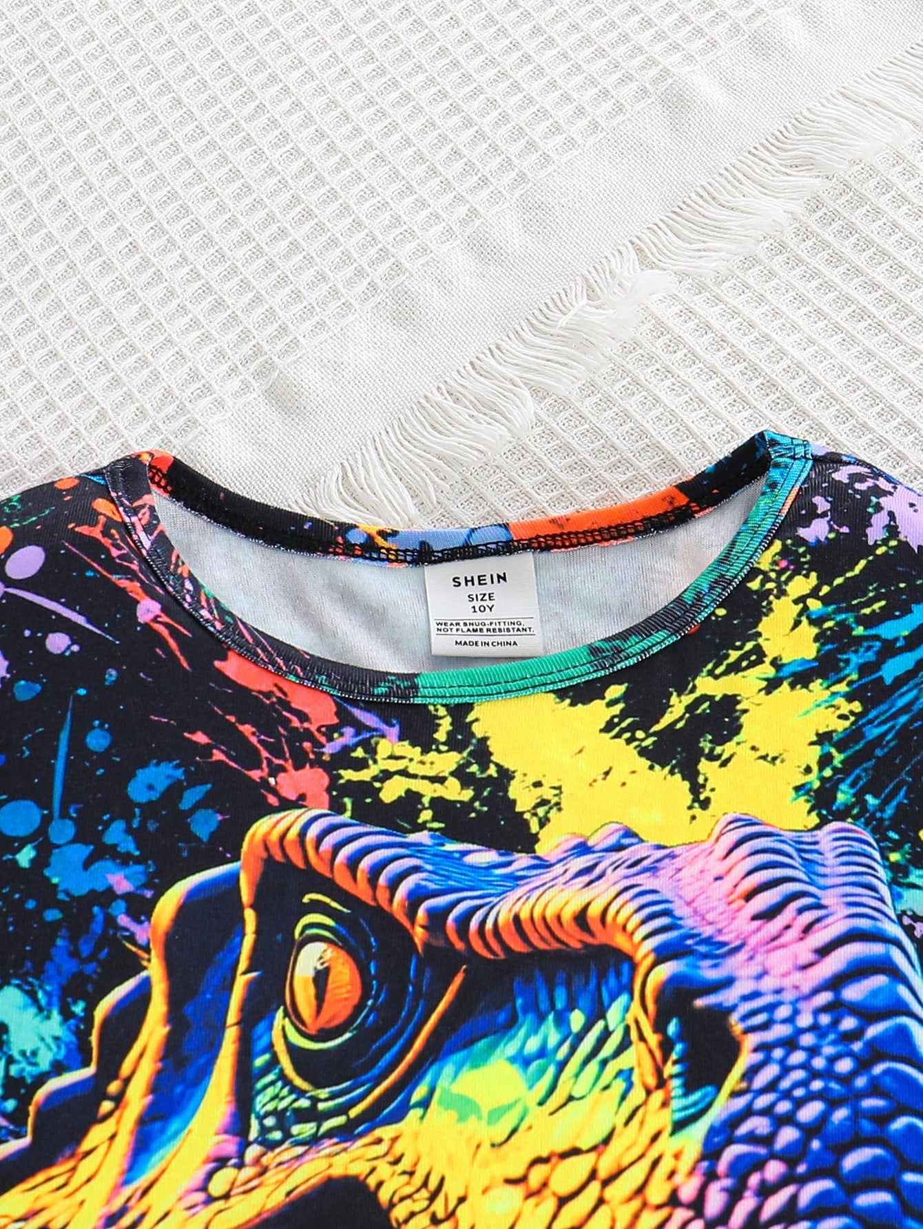 Vibrant Graffiti Print Snug Fit Sleepwear Set for Tween Boys - Long Sleeve Tee & Pants Multicolor / 8Y Multicolor / 9Y