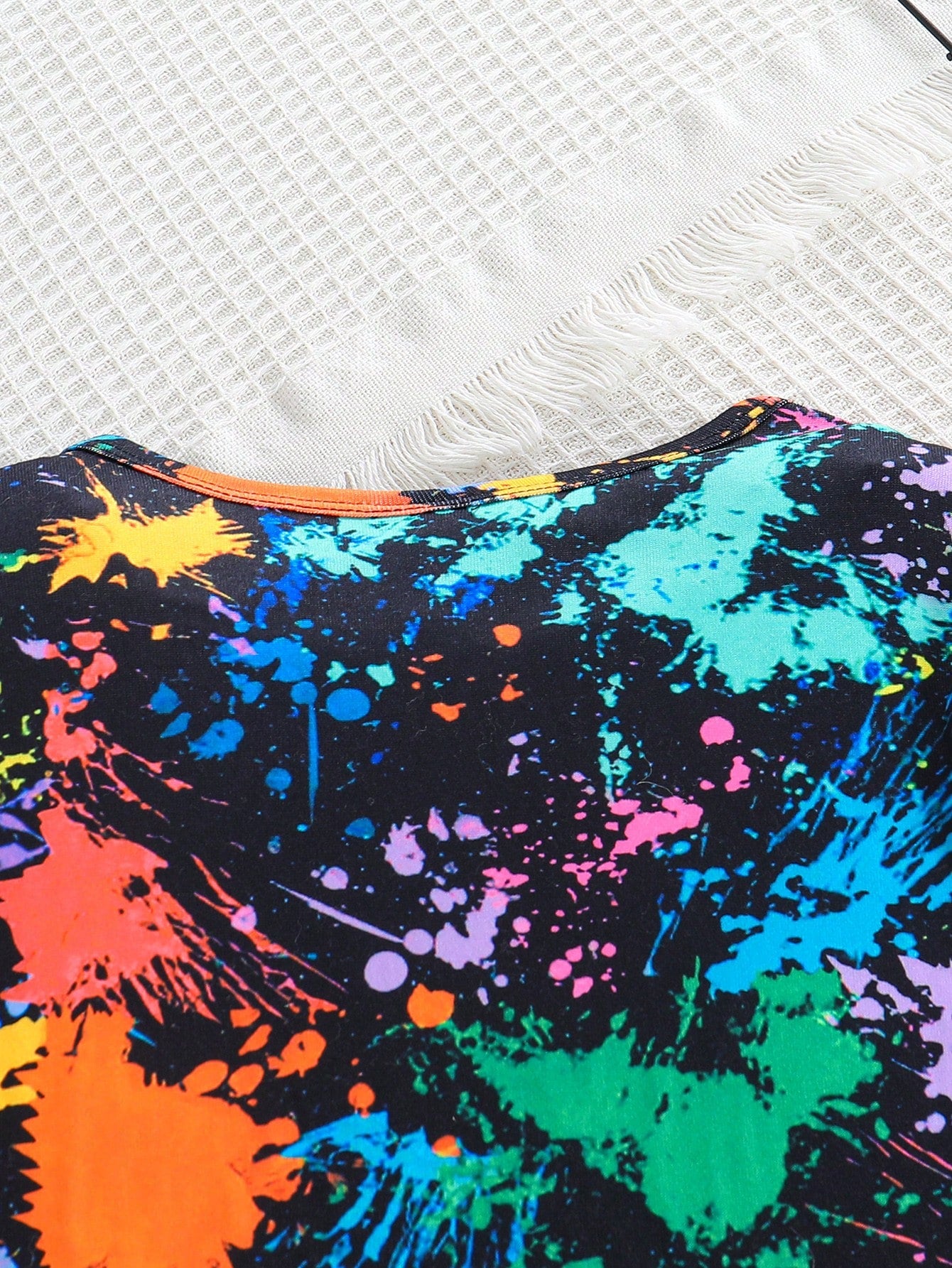 Vibrant Graffiti Print Snug Fit Sleepwear Set for Tween Boys - Long Sleeve Tee & Pants Multicolor / 8Y Multicolor / 9Y