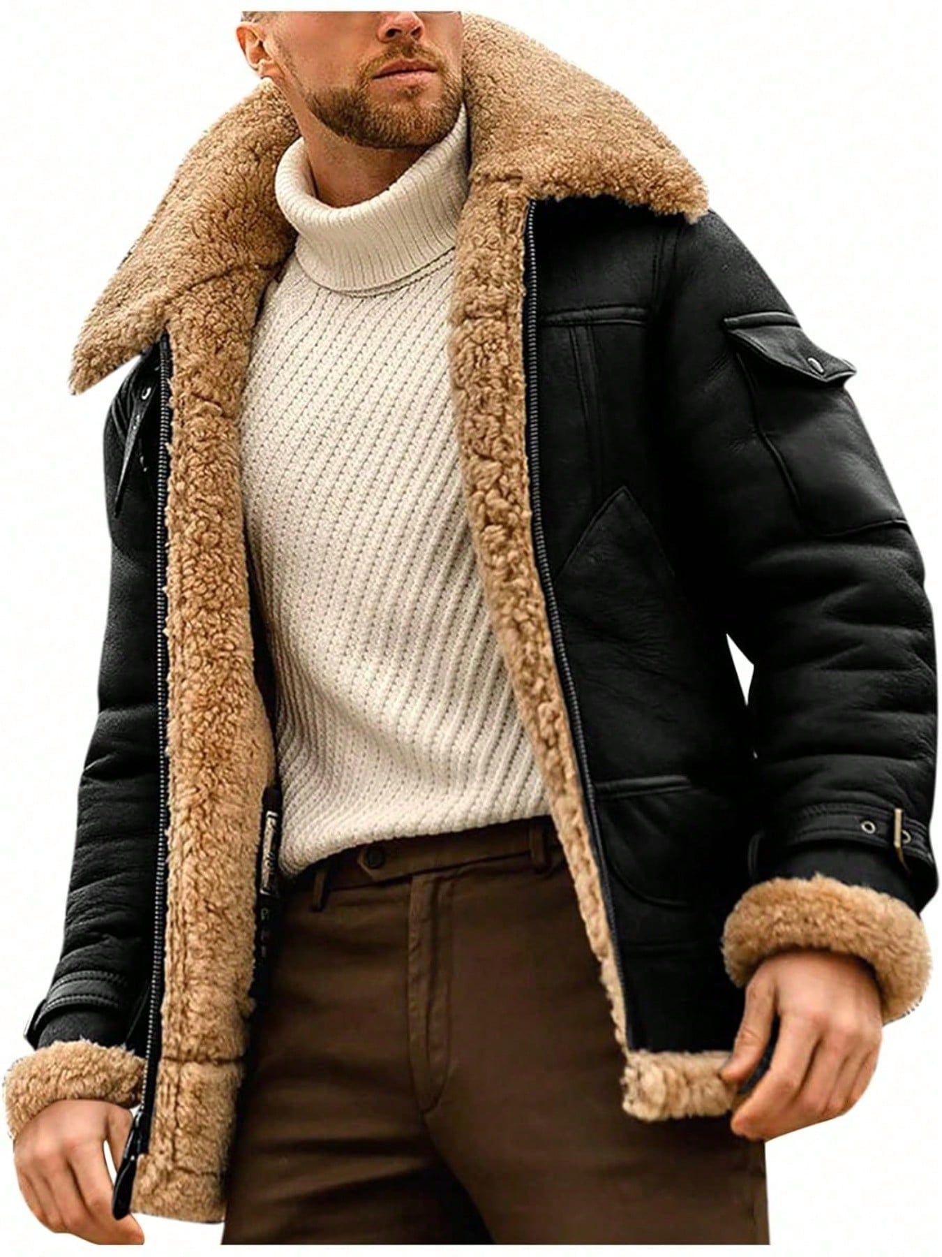 Stylish Men's Camel B3 Bomber Jacket - Premium Leather & Sheepskin Aviator Coat Brown / S Brown / M Brown / L Brown / S-Brown / M-Brown / L-Brown / XL-Brown / XXL-Brown / XXXL-Brown / XXXXL-Coffee / S-Coffee / M-Coffee / L-Coffee / XL-Coffee / XXL-Coffee / XXXL-Coffee / XXXXL-Black / S-Black / M-Black / L-Black / XL-Black / XXL-Black / XXXL-Black / XXXXL-Red / S-Red / M-Red / L-Red / XL-Red / XXL-Red / XXXL-Red / XXXXL-
