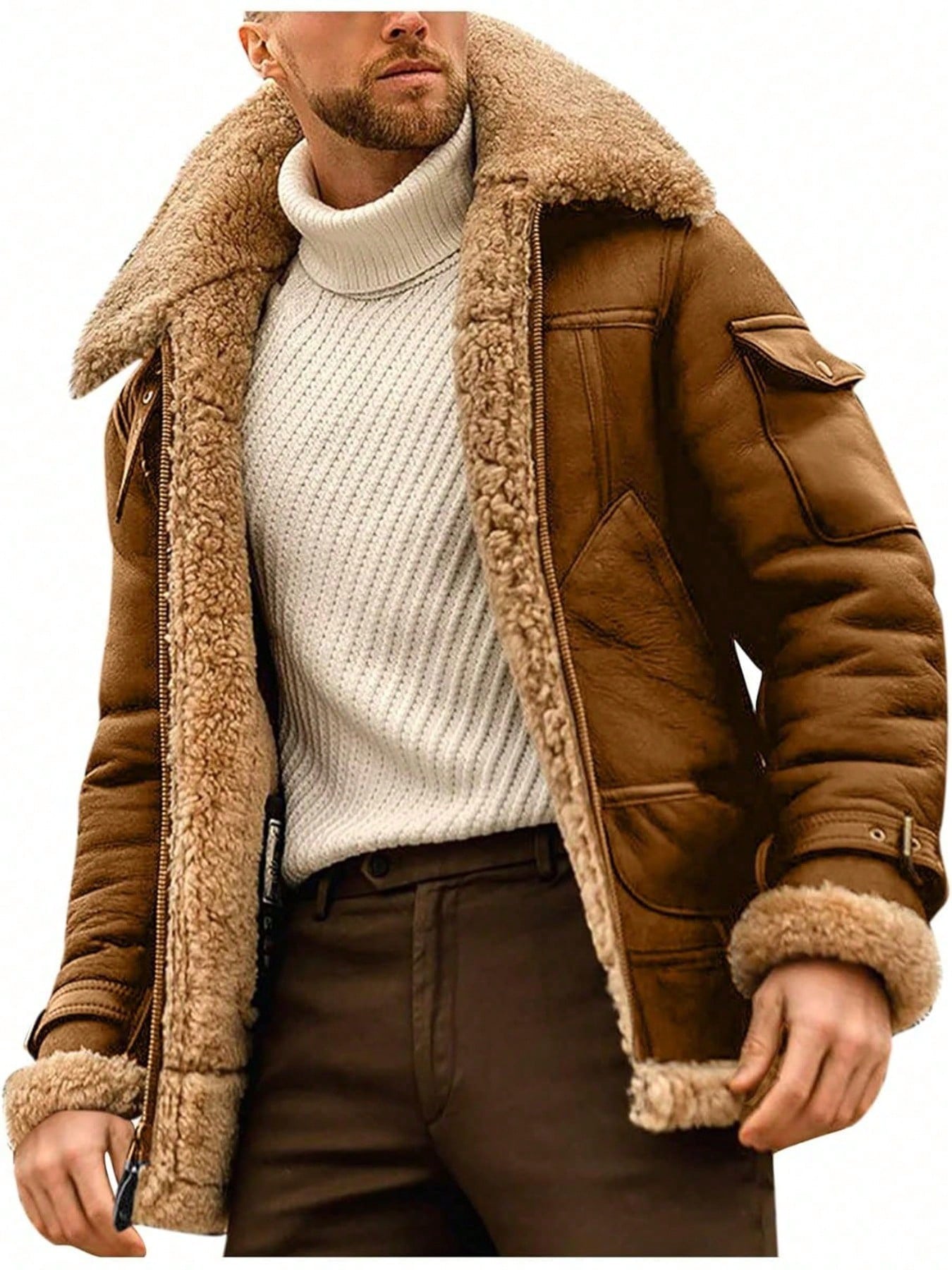 Stylish Men's Camel B3 Bomber Jacket - Premium Leather & Sheepskin Aviator Coat Brown / S Brown / M Brown / L Brown / S-Brown / M-Brown / L-Brown / XL-Brown / XXL-Brown / XXXL-Brown / XXXXL-Coffee / S-Coffee / M-Coffee / L-Coffee / XL-Coffee / XXL-Coffee / XXXL-Coffee / XXXXL-Black / S-Black / M-Black / L-Black / XL-Black / XXL-Black / XXXL-Black / XXXXL-Red / S-Red / M-Red / L-Red / XL-Red / XXL-Red / XXXL-Red / XXXXL-