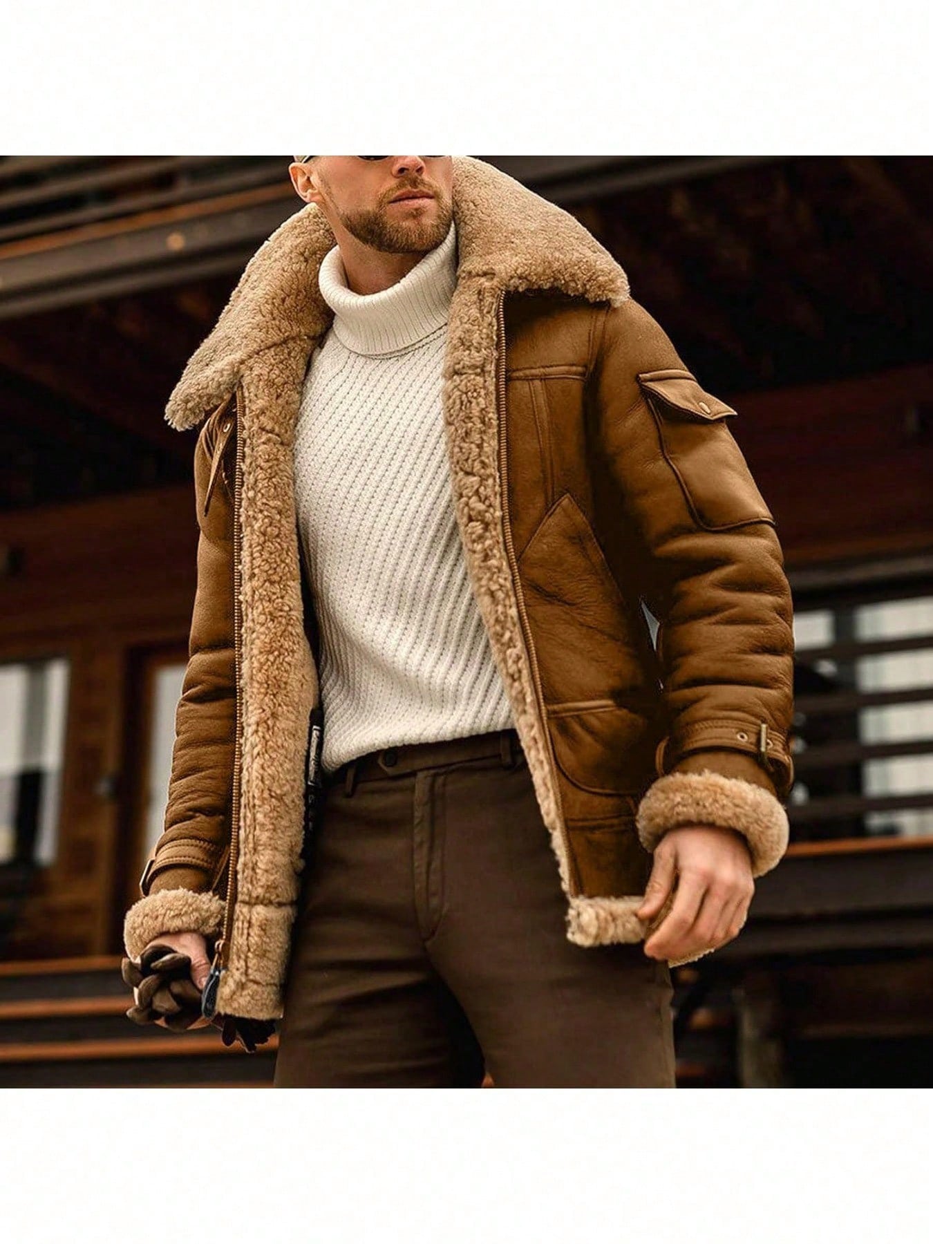 Stylish Men's Camel B3 Bomber Jacket - Premium Leather & Sheepskin Aviator Coat Brown / S Brown / M Brown / L Brown / S-Brown / M-Brown / L-Brown / XL-Brown / XXL-Brown / XXXL-Brown / XXXXL-Coffee / S-Coffee / M-Coffee / L-Coffee / XL-Coffee / XXL-Coffee / XXXL-Coffee / XXXXL-Black / S-Black / M-Black / L-Black / XL-Black / XXL-Black / XXXL-Black / XXXXL-Red / S-Red / M-Red / L-Red / XL-Red / XXL-Red / XXXL-Red / XXXXL-