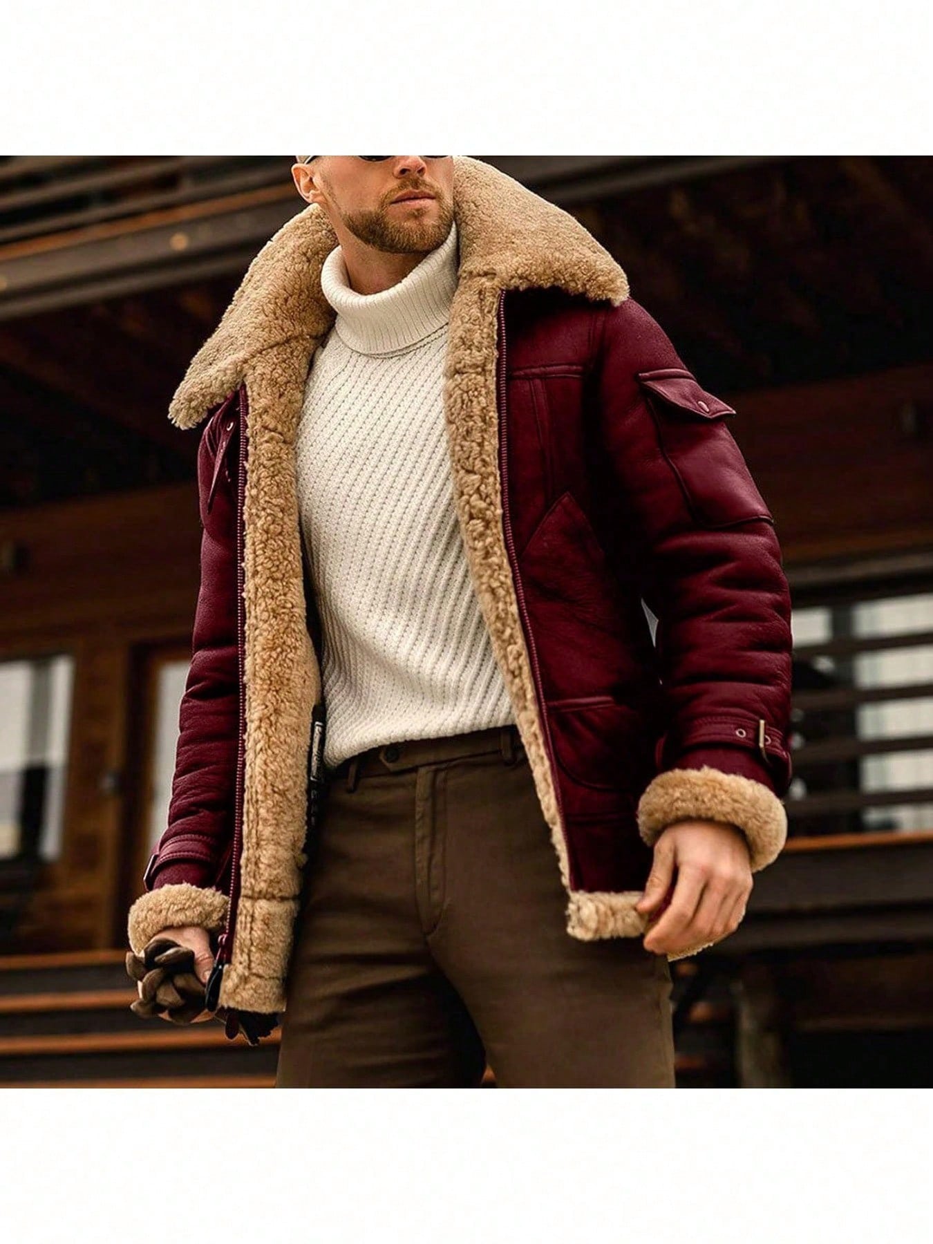 Stylish Men's Camel B3 Bomber Jacket - Premium Leather & Sheepskin Aviator Coat Brown / S Brown / M Brown / L Brown / S-Brown / M-Brown / L-Brown / XL-Brown / XXL-Brown / XXXL-Brown / XXXXL-Coffee / S-Coffee / M-Coffee / L-Coffee / XL-Coffee / XXL-Coffee / XXXL-Coffee / XXXXL-Black / S-Black / M-Black / L-Black / XL-Black / XXL-Black / XXXL-Black / XXXXL-Red / S-Red / M-Red / L-Red / XL-Red / XXL-Red / XXXL-Red / XXXXL-