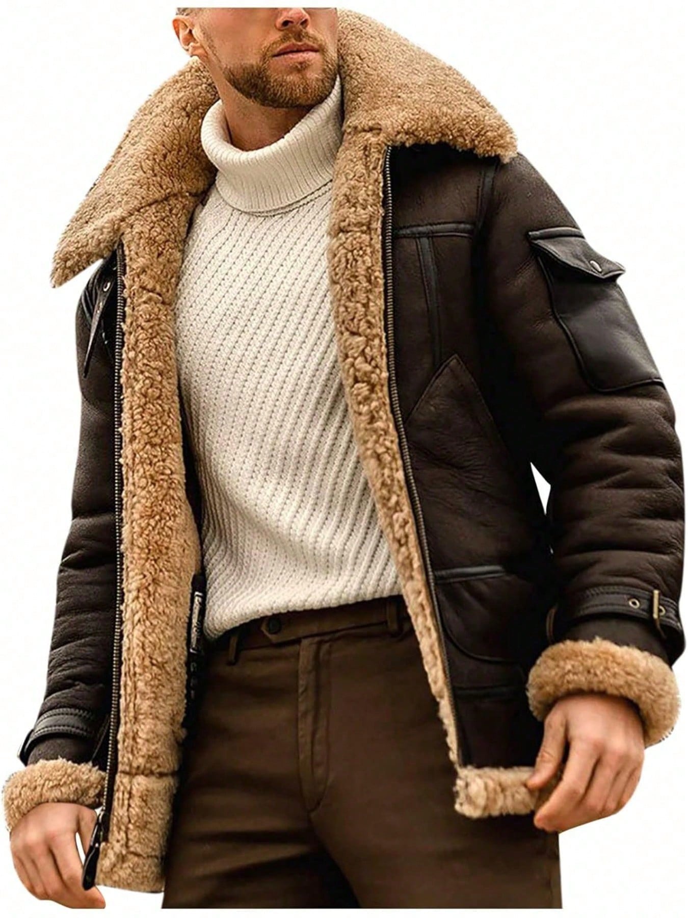 Stylish Men's Camel B3 Bomber Jacket - Premium Leather & Sheepskin Aviator Coat Brown / S Brown / M Brown / L Brown / S-Brown / M-Brown / L-Brown / XL-Brown / XXL-Brown / XXXL-Brown / XXXXL-Coffee / S-Coffee / M-Coffee / L-Coffee / XL-Coffee / XXL-Coffee / XXXL-Coffee / XXXXL-Black / S-Black / M-Black / L-Black / XL-Black / XXL-Black / XXXL-Black / XXXXL-Red / S-Red / M-Red / L-Red / XL-Red / XXL-Red / XXXL-Red / XXXXL-