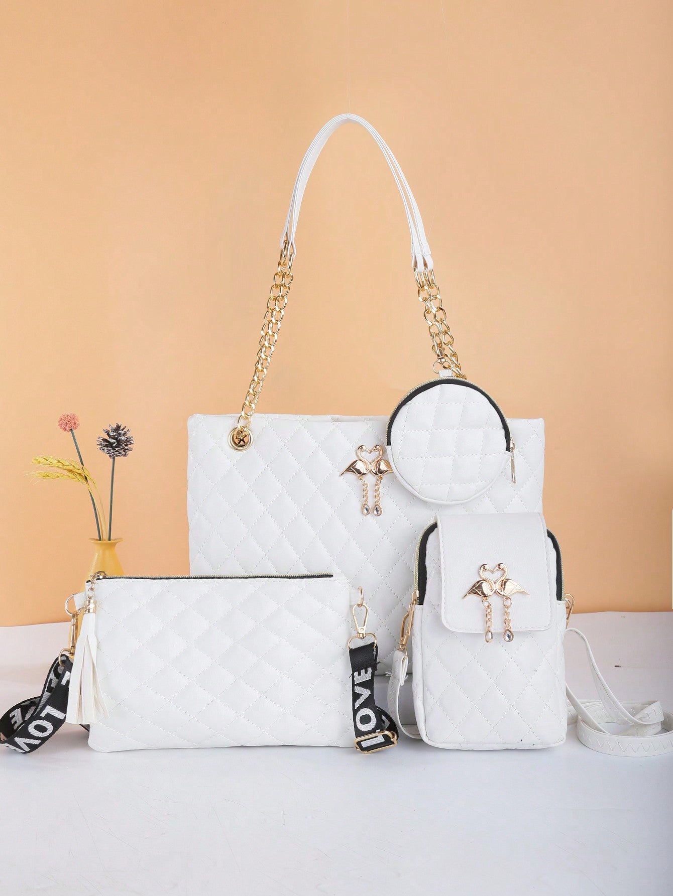 Chic Dual-Style Tote and Crossbody Bag for Effortless Fashion Grey Black Pink Grey-Black-Pink-Black-2-Multicolor-Black-3-White-Black-4-Burgundy-Black-5-Multicolor-6-
