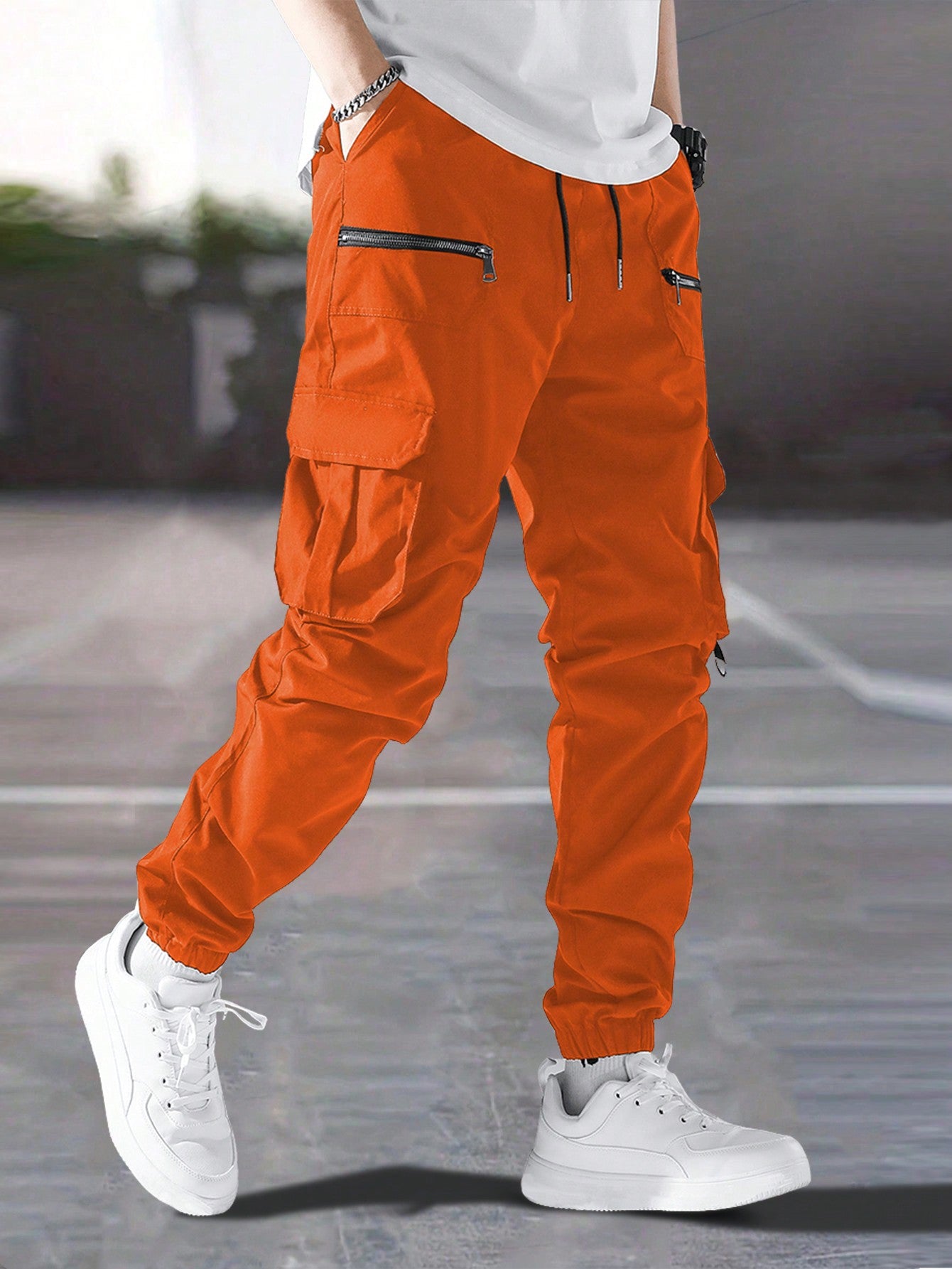 Loose Fit Cargo Pants with Flap Pockets and Drawstring Waist for Ultimate Comfort Black / S Black / M
