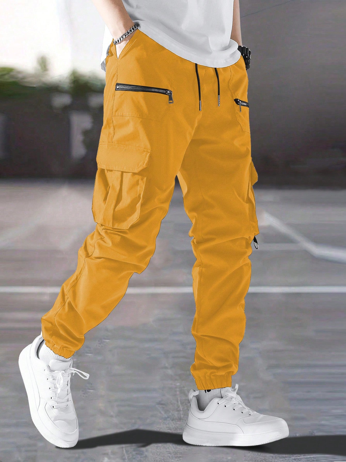 Loose Fit Cargo Pants with Flap Pockets and Drawstring Waist for Ultimate Comfort Black / S Black / M