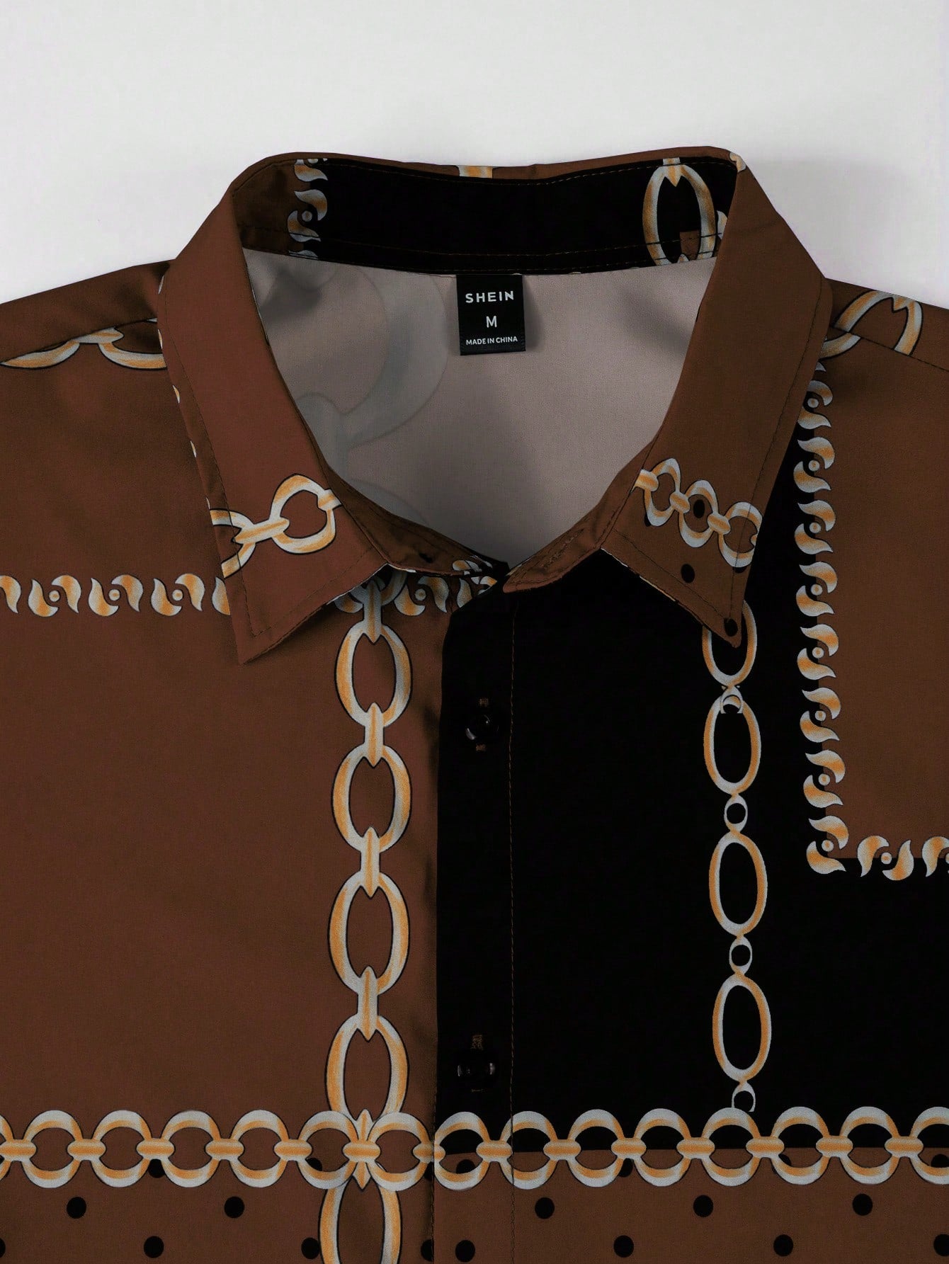 Trendy Autumn Vibes: Men's Casual Long Sleeve Shirt with Chain
