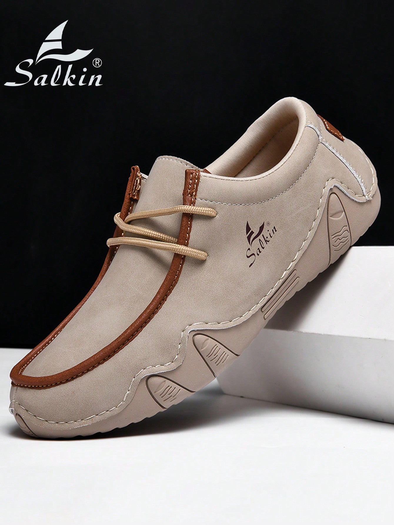 Stylish Comfort: Salkin Handmade Men's Leather Loafers - Lightweight, Breathable, and Non-Slip Blue / EUR39 Blue / EUR40
