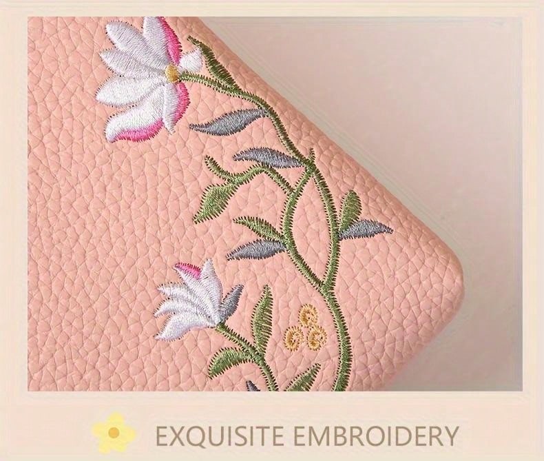 Chic Floral Embroidered Crossbody Phone Bag – Stylish Mini Handbag for Women