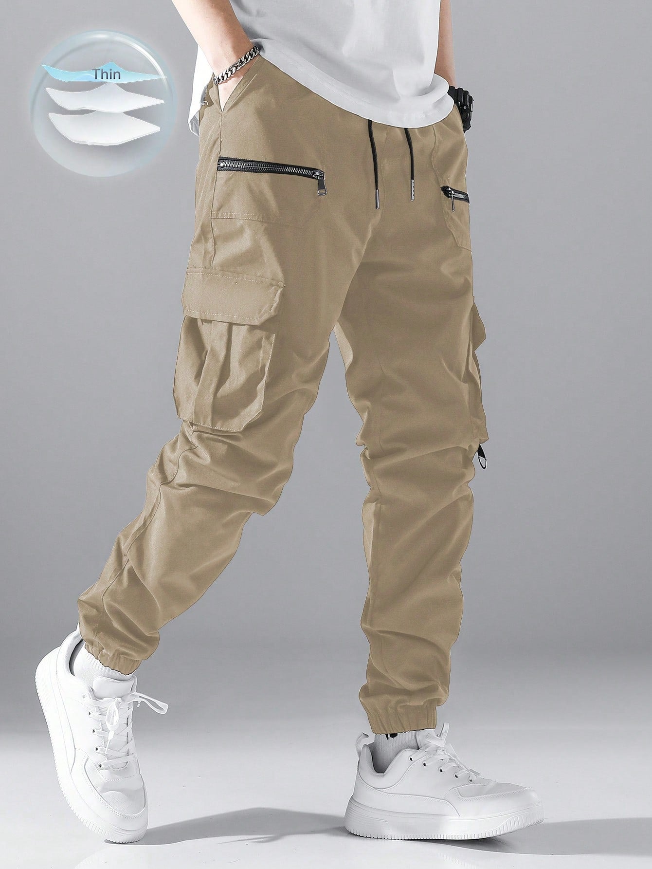 Loose Fit Cargo Pants with Flap Pockets and Drawstring Waist for Ultimate Comfort Black / S Black / M