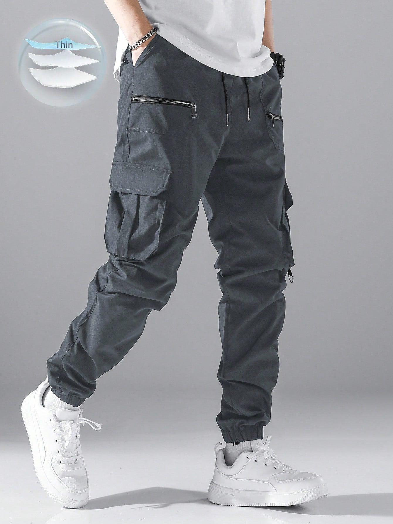 Loose Fit Cargo Pants with Flap Pockets and Drawstring Waist for Ultimate Comfort Black / S Black / M