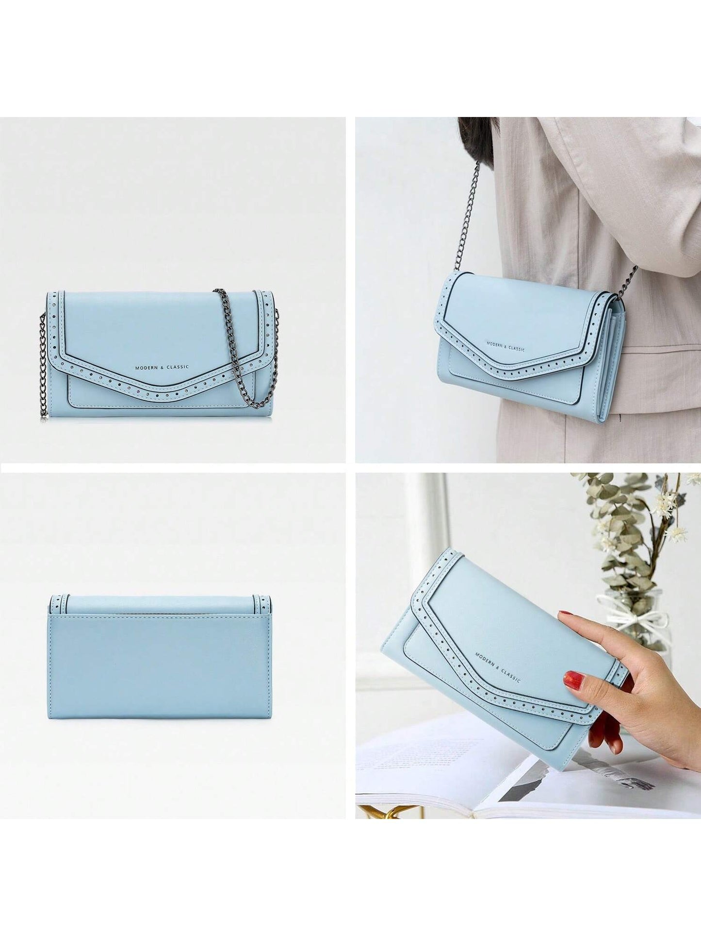 Small Wallet Purse For Women, Evening Chain Bag With Card Slots Brown Coffee Brown Royal Blue Brown-Coffee Brown-Royal Blue-Black-Blue-