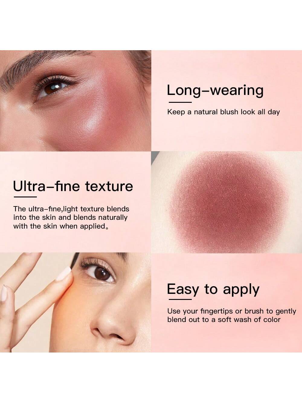 Ushas Waterproof Two-Color Blusher Disc - Matte Finish for All Skin Tones #03 #02