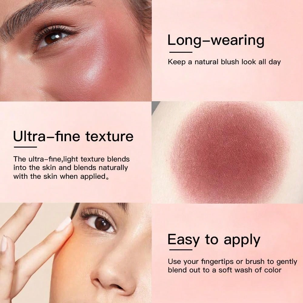 Ushas Waterproof Two-Color Blusher Disc - Matte Finish for All Skin Tones #03 #02