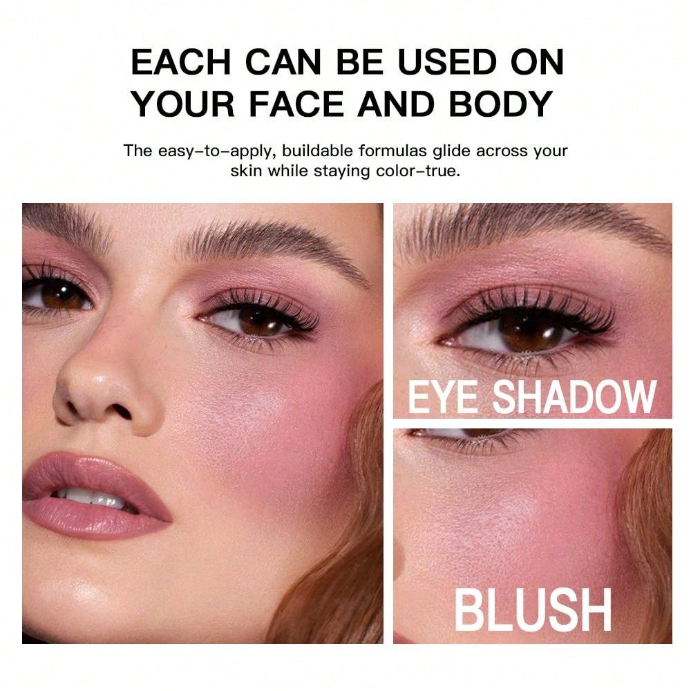 Ushas Waterproof Two-Color Blusher Disc - Matte Finish for All Skin Tones #03 #02