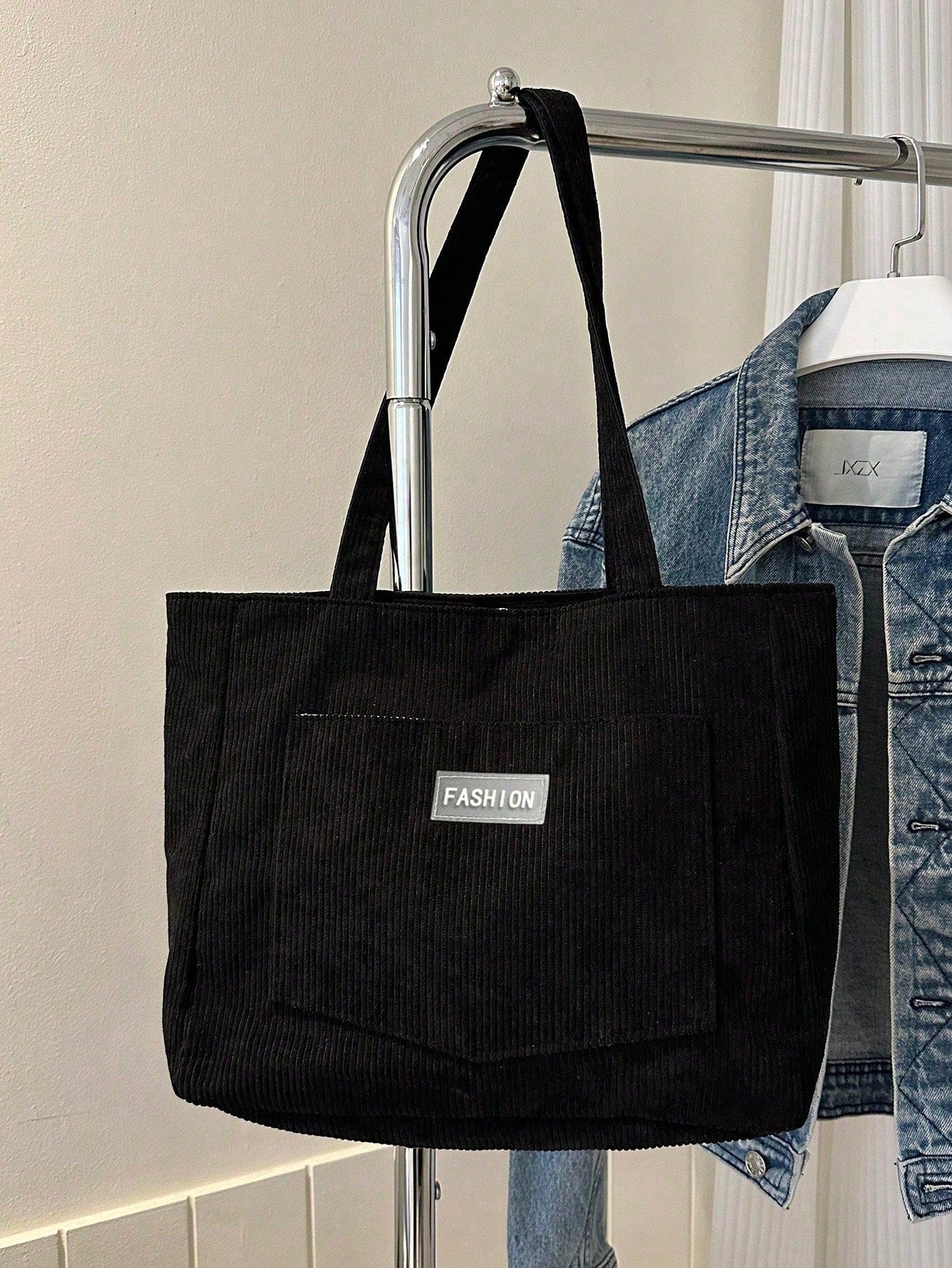 Spacious Corduroy Tote Bag – Perfect for Fall & Winter Adventures! Black / one-size Beige / one-size Grey / one-size Black / one-size-Beige / one-size-Grey / one-size-Blue / one-size-Black-2 / one-size-Beige-3 / one-size-Grey-4 / one-size-Green / one-size-Brown / one-size-Purple / one-size-Blue-5 / one-size-Beige-6 / one-size-Pink / one-size-Pink-7 / one-size-Black-8 / one-size-Grey-9 / one-size-Brown-10 / one-size-Dark Grey / one-size-Grey-11 / one-size-