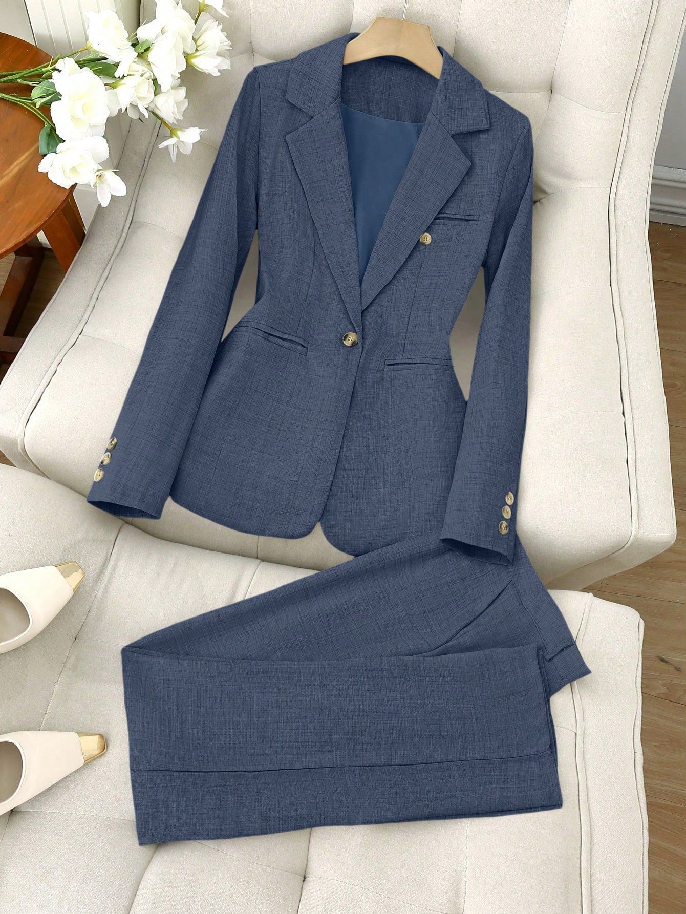 Minimalist Women's Blazer and Pants Suit for Effortless Commuting Style Black / S Black / M Black / L Black / S-Black / M-Black / L-Black / XL-Navy Blue / S-Navy Blue / M-Navy Blue / L-Navy Blue / XL-Brown / S-Brown / M-Brown / L-Brown / XL-Brown-3 / S-Brown-3 / M-Brown-3 / L-Brown-3 / XL-Blue / S-Blue / M-Blue / L-Blue / XL-Blue-4 / S-Blue-4 / M-Blue-4 / L-Blue-4 / XL-