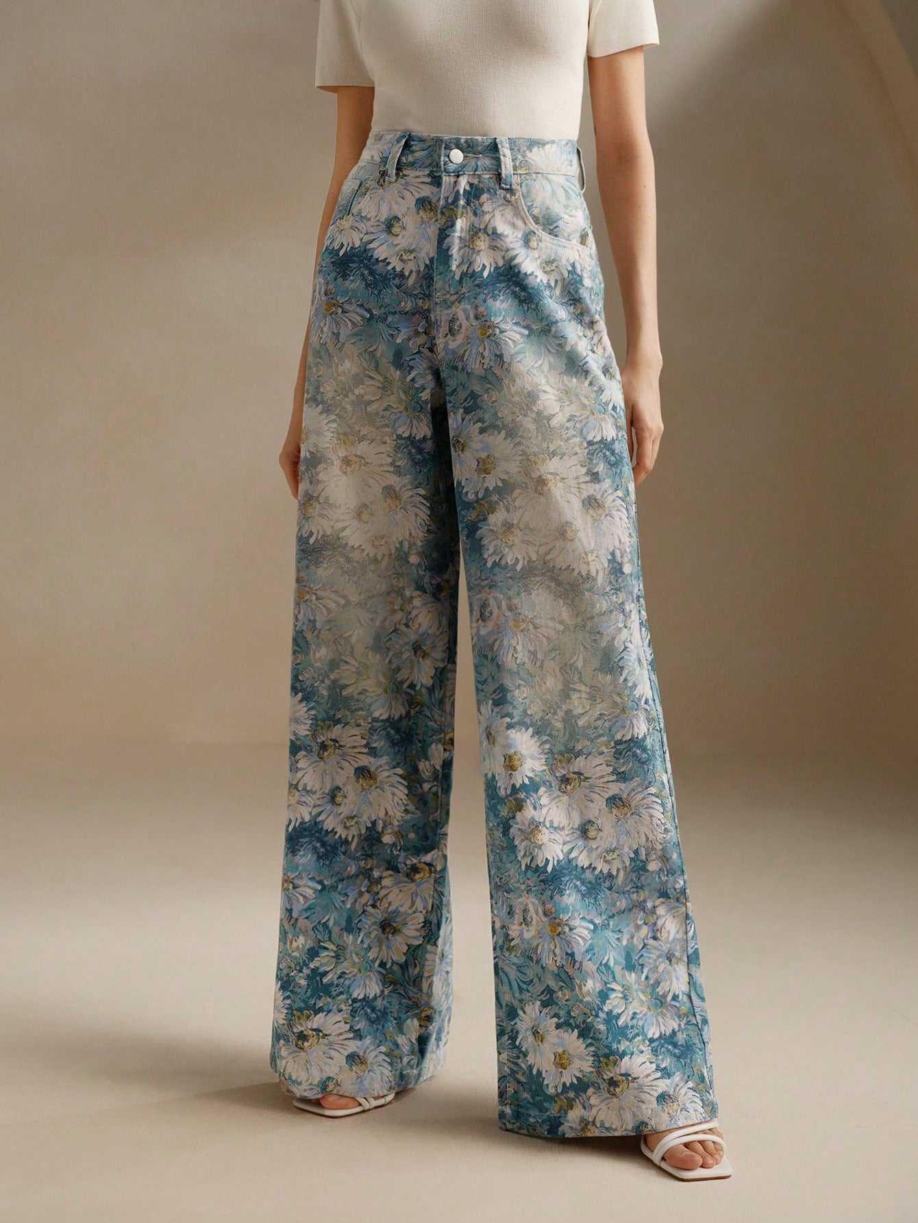Vintage-Inspired High-Waisted Wide Leg Jeans for Women - Printed Style Pink / S Pink / M Pink / L Pink / S-Pink / M-Pink / L-Pink / XL-Yellow / S-Yellow / M-Yellow / L-Yellow / XL-Blue / S-Blue / M-Blue / L-Blue / XL-