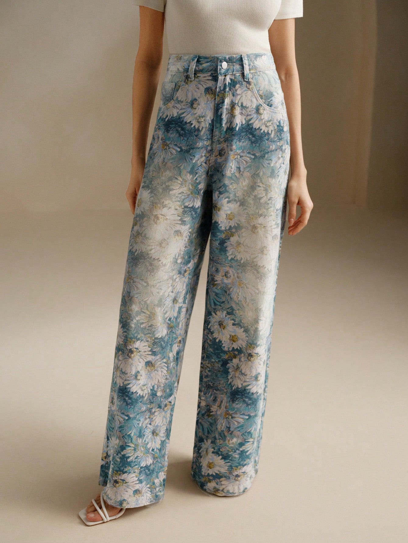 Vintage-Inspired High-Waisted Wide Leg Jeans for Women - Printed Style Pink / S Pink / M Pink / L Pink / S-Pink / M-Pink / L-Pink / XL-Yellow / S-Yellow / M-Yellow / L-Yellow / XL-Blue / S-Blue / M-Blue / L-Blue / XL-